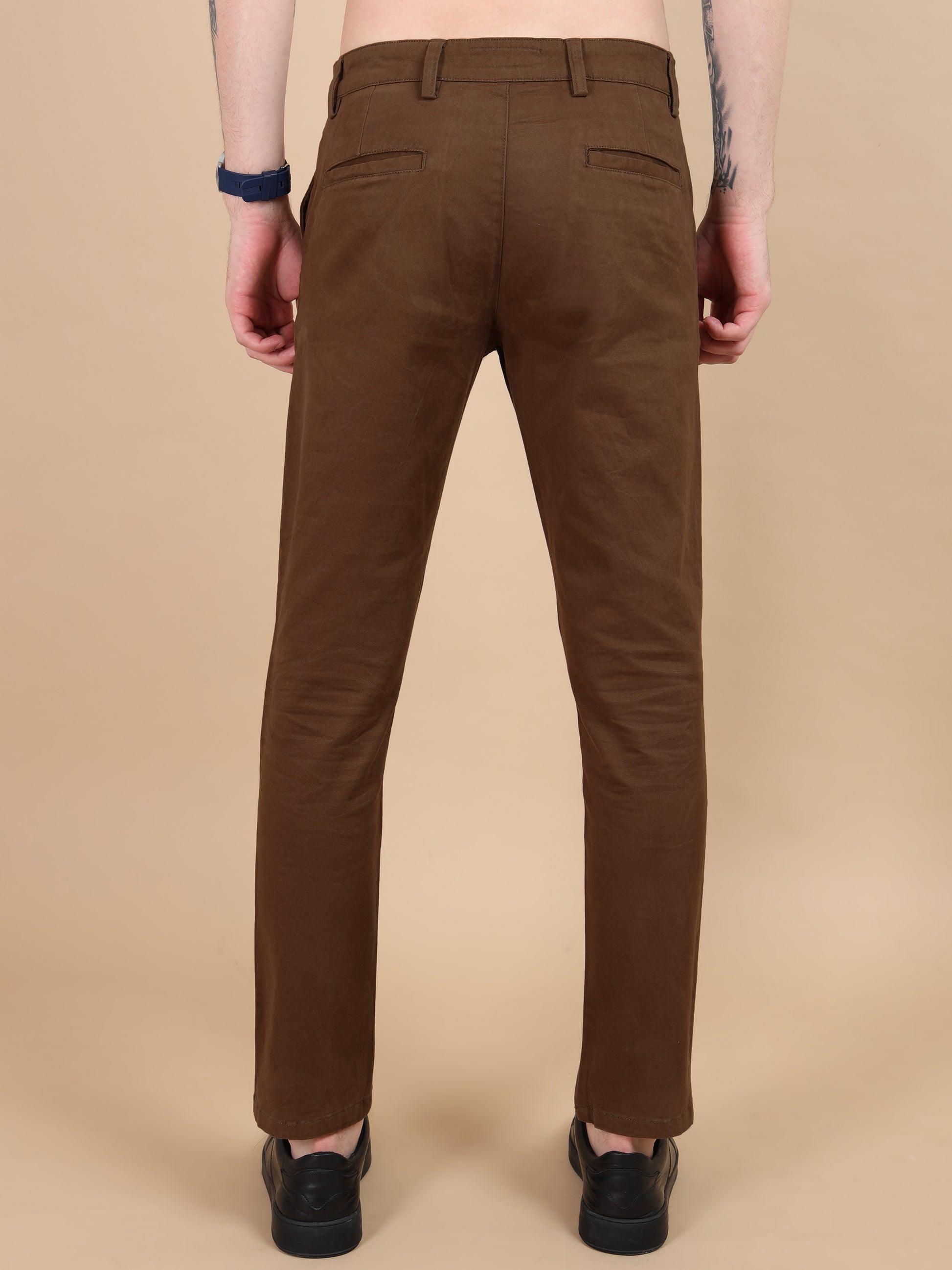 ComfiTwill Stretch Dark Brown Pants for Men