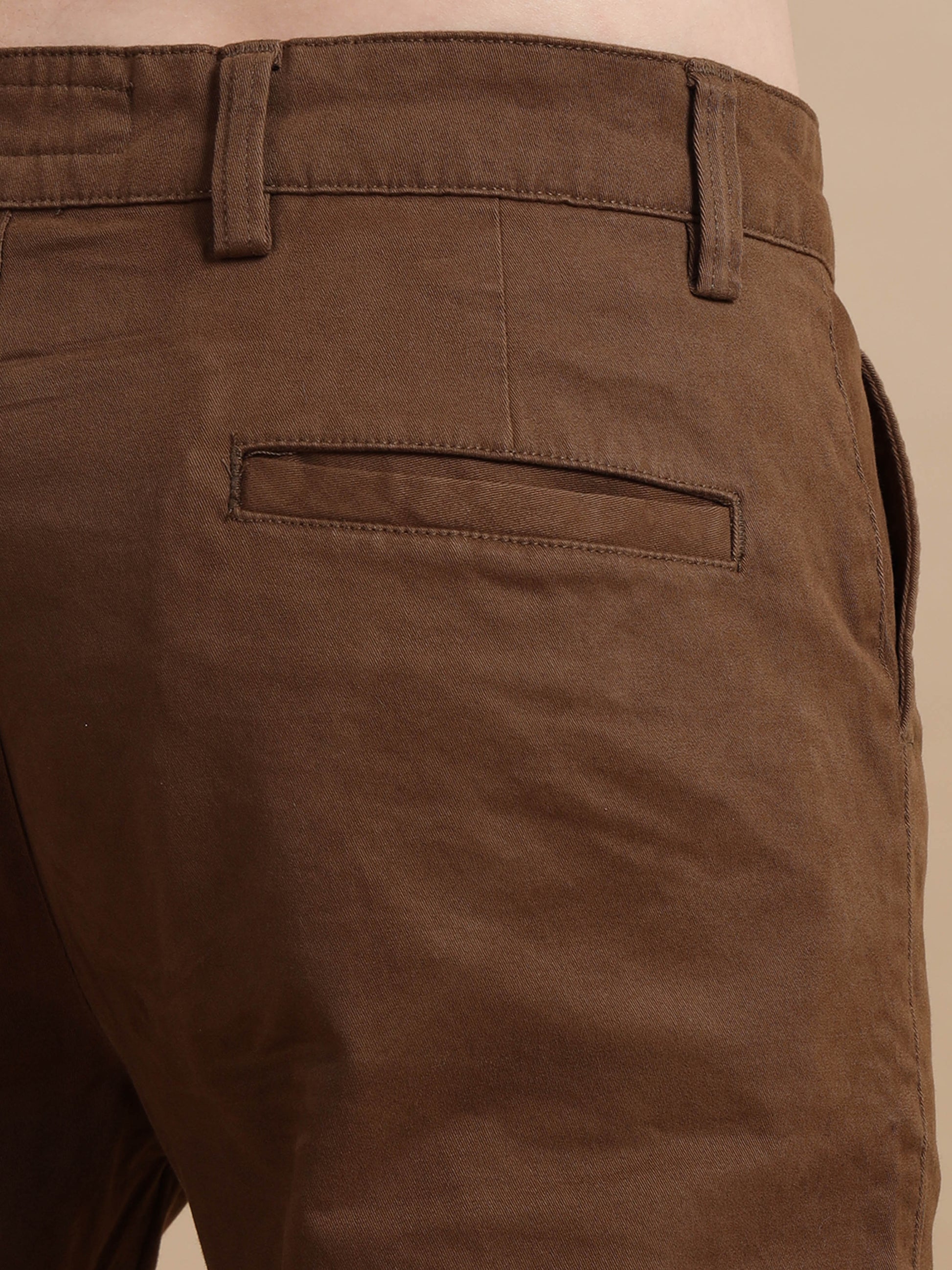 ComfiTwill Stretch Dark Brown Pants for Men