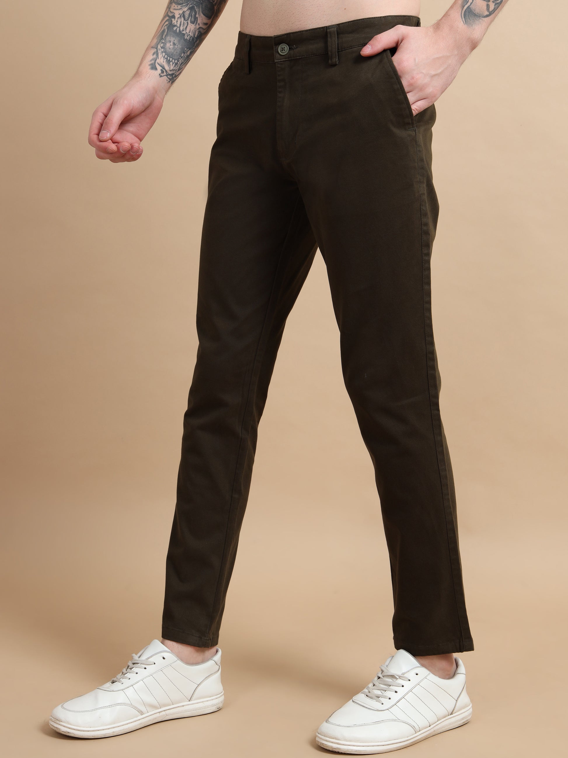 ComfiTwill Stretch Black Olive Pants for Men