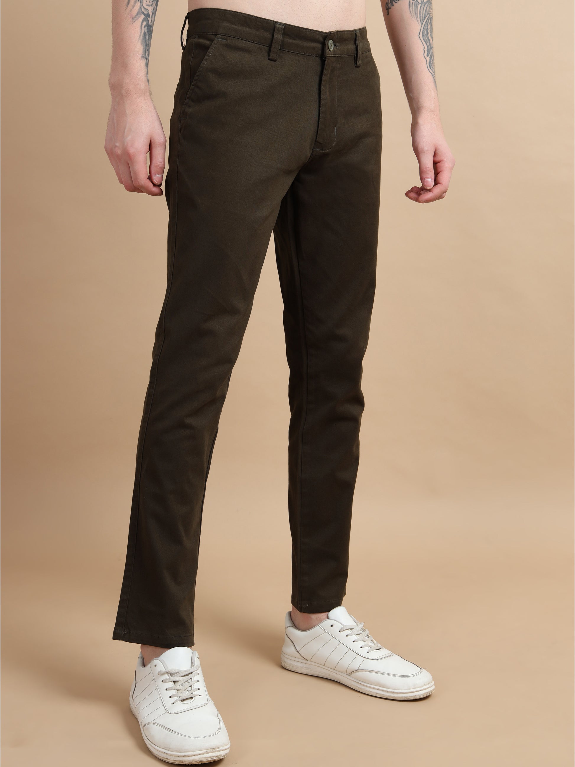 ComfiTwill Stretch Black Olive Pants for Men