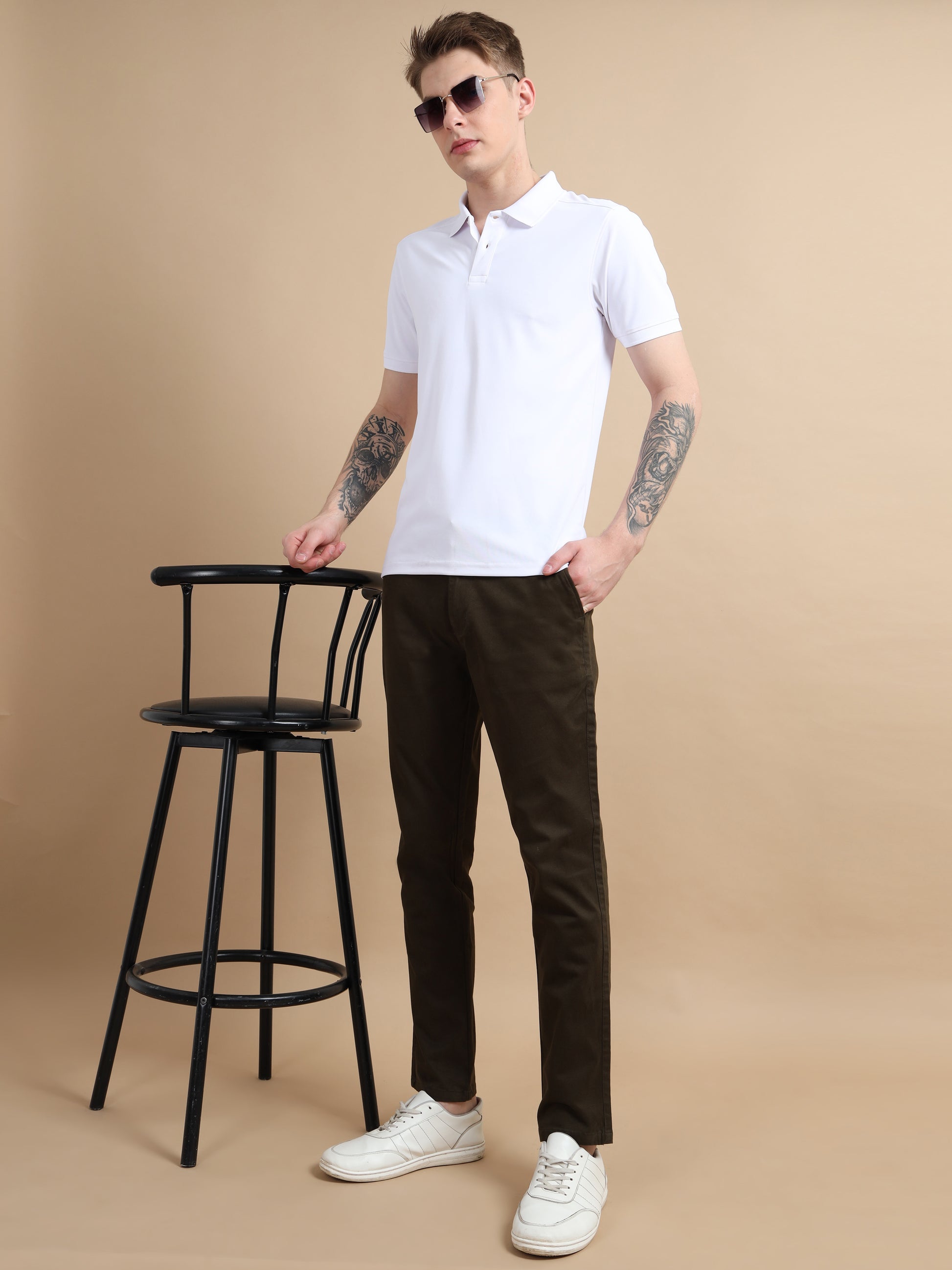 ComfiTwill Stretch Black Olive Pants for Men