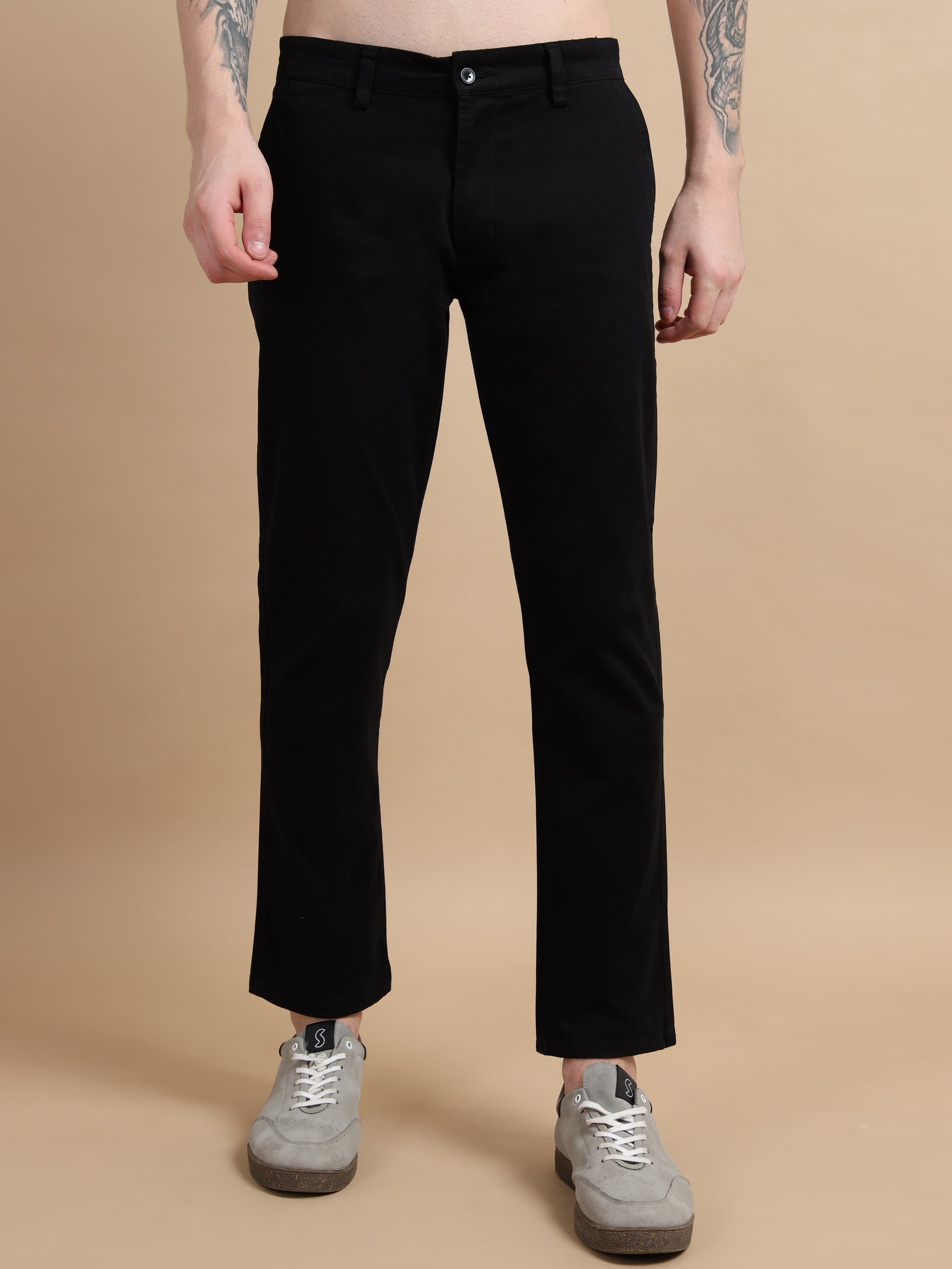 ComfiTwill Stretch Mens Black Cotton Pants