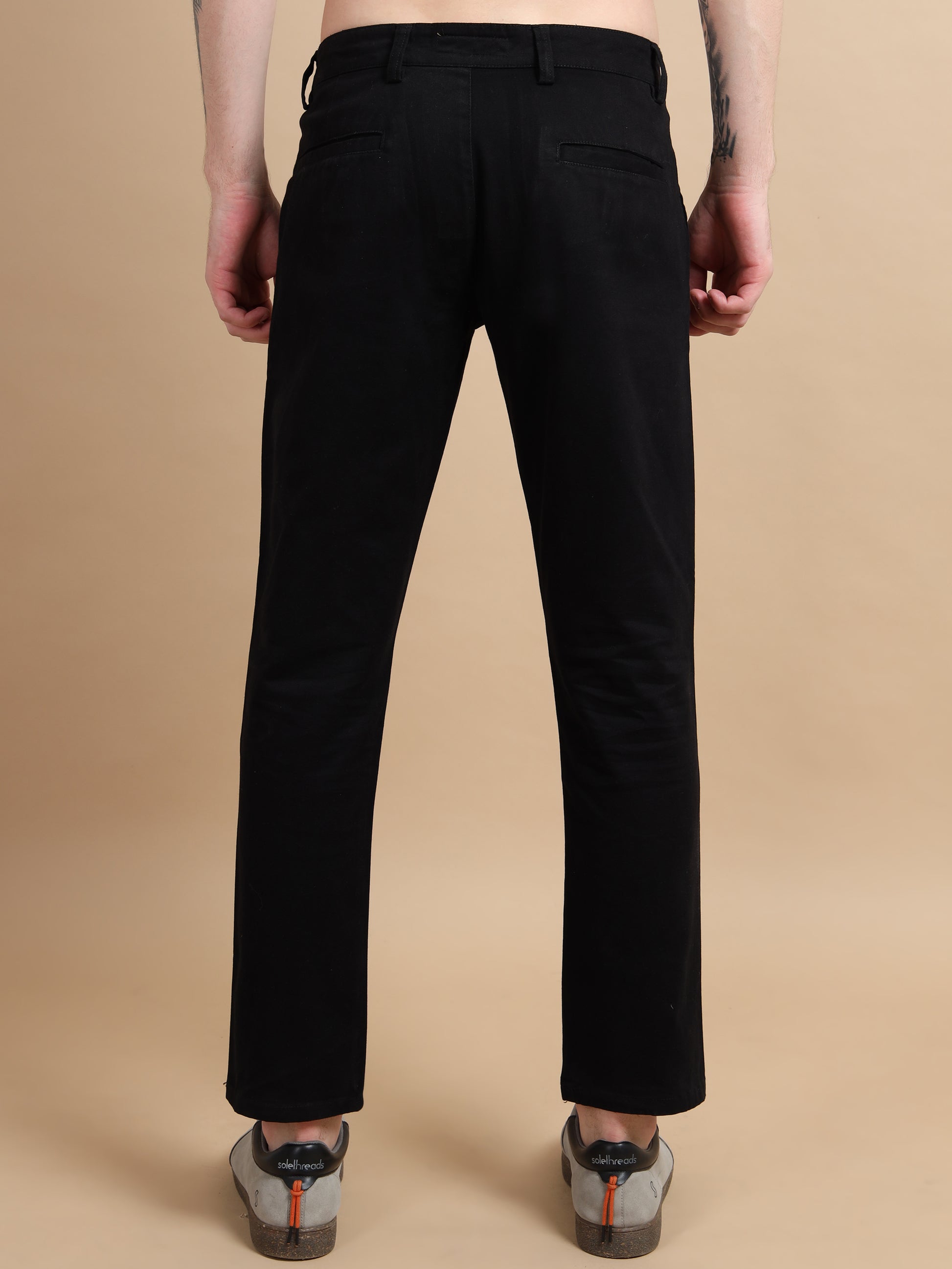 ComfiTwill Stretch Mens Black Cotton Pants