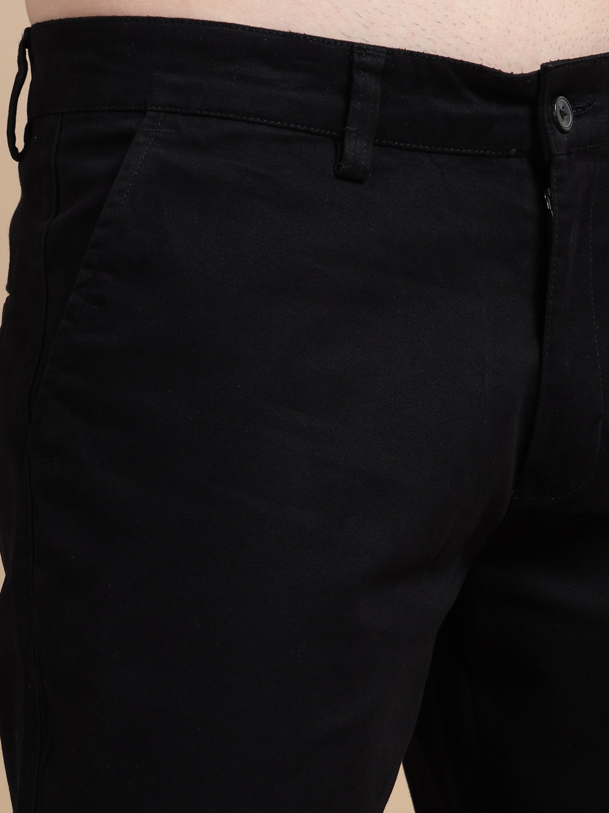 ComfiTwill Stretch Mens Black Cotton Pants