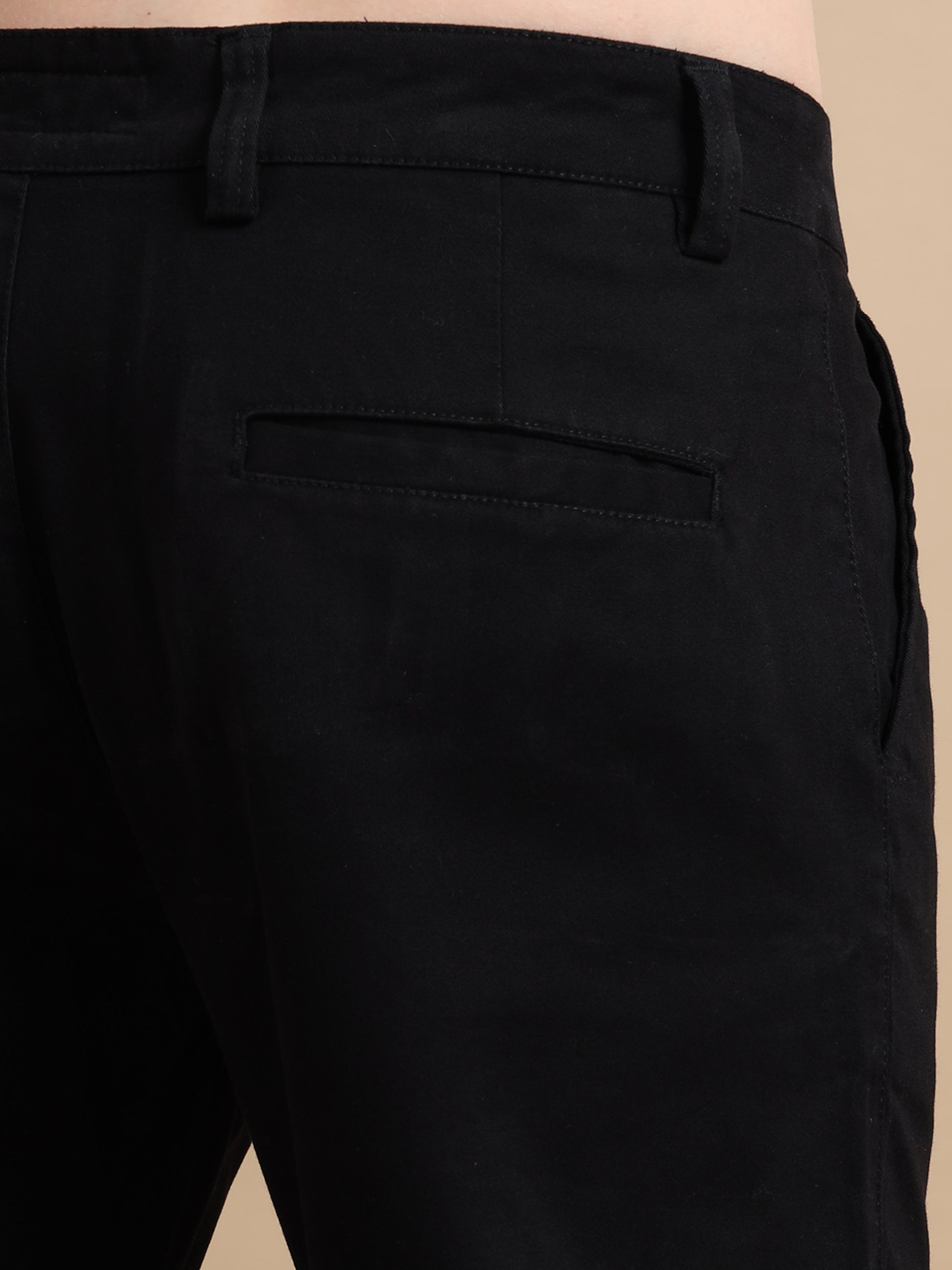 ComfiTwill Stretch Mens Black Cotton Pants