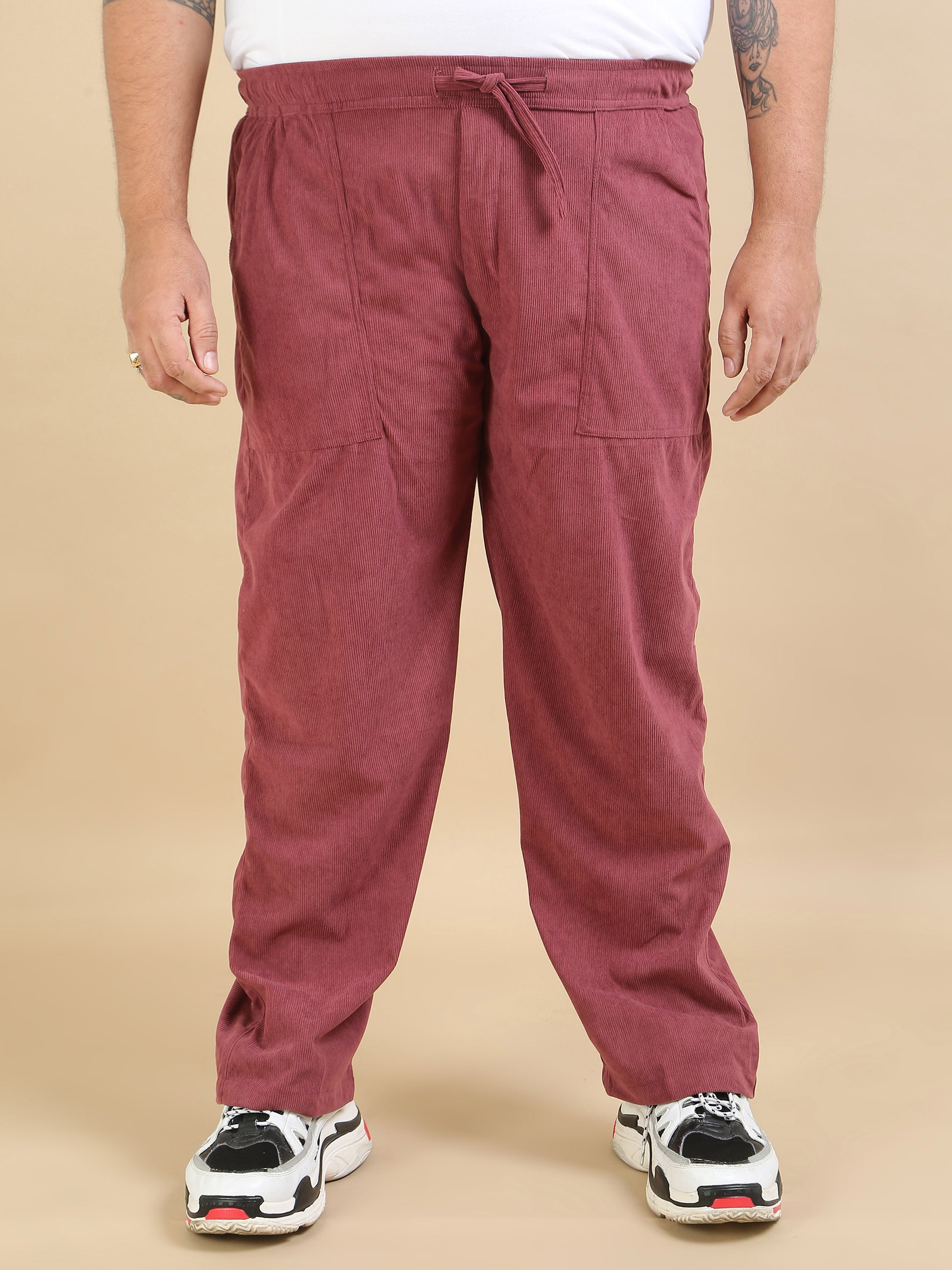 Copper Rust Corduroy Plus Size Mens Trousers