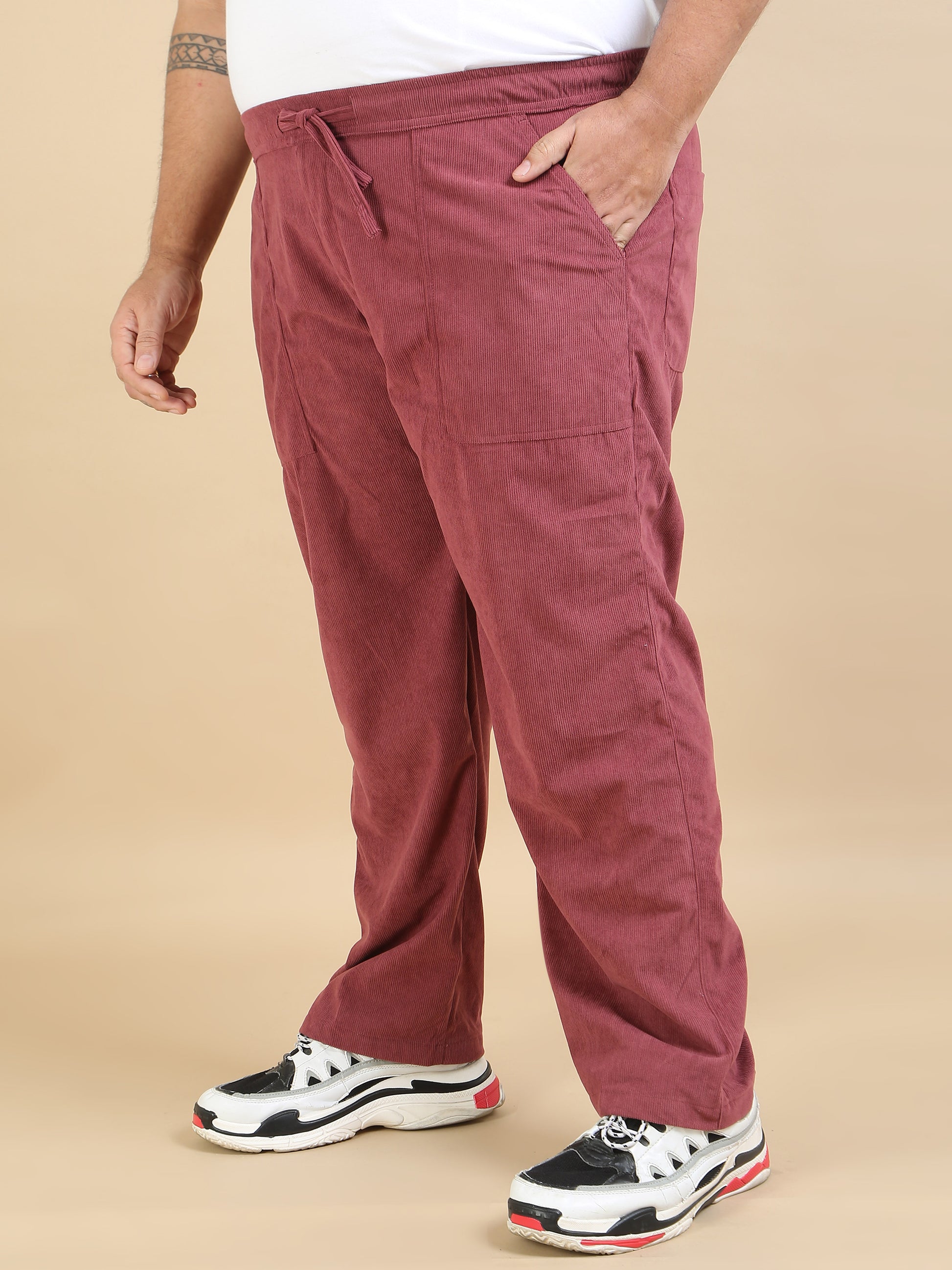 Copper Rust Corduroy Plus Size Mens Trousers