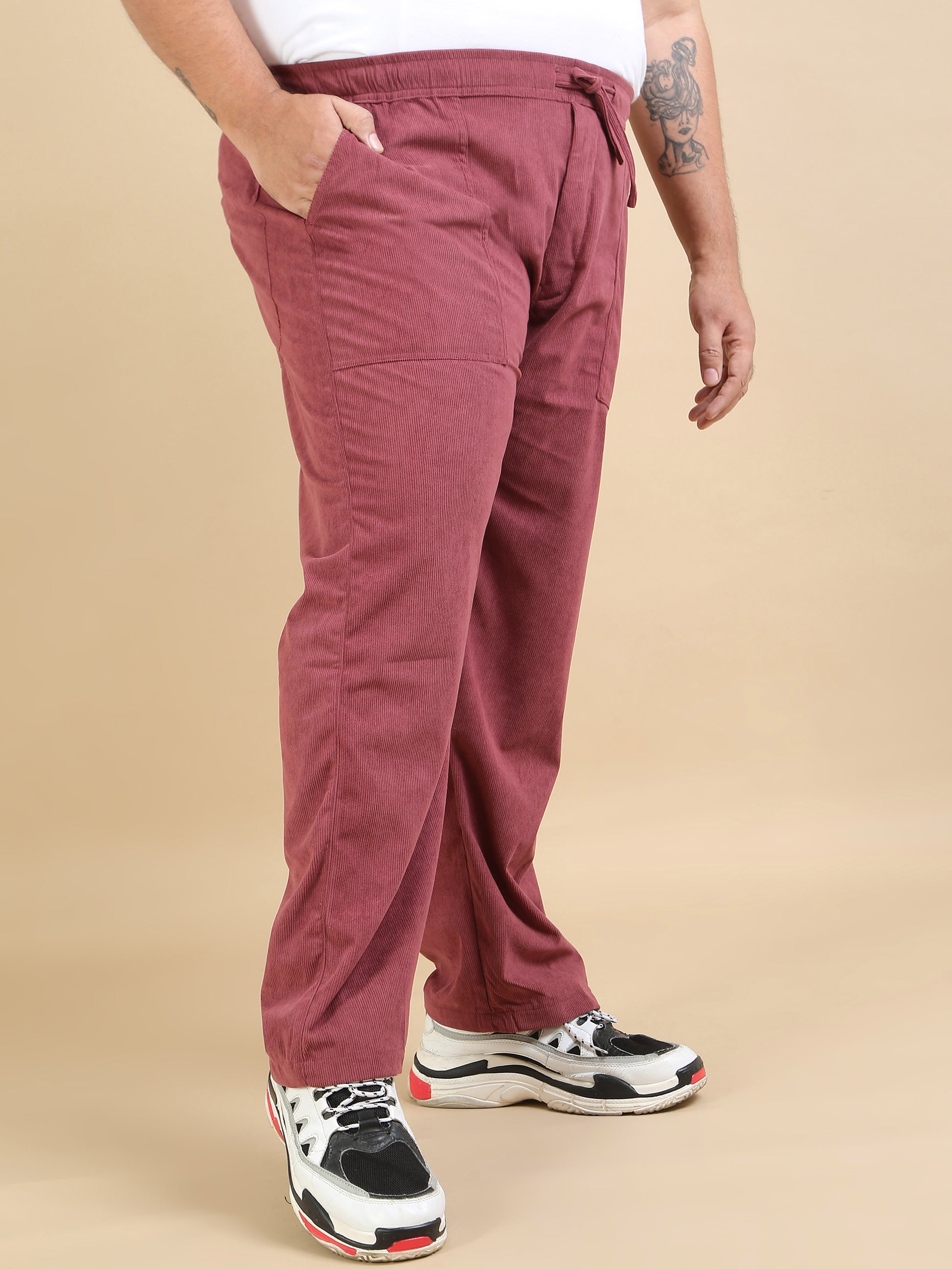 Copper Rust Corduroy Plus Size Mens Trousers