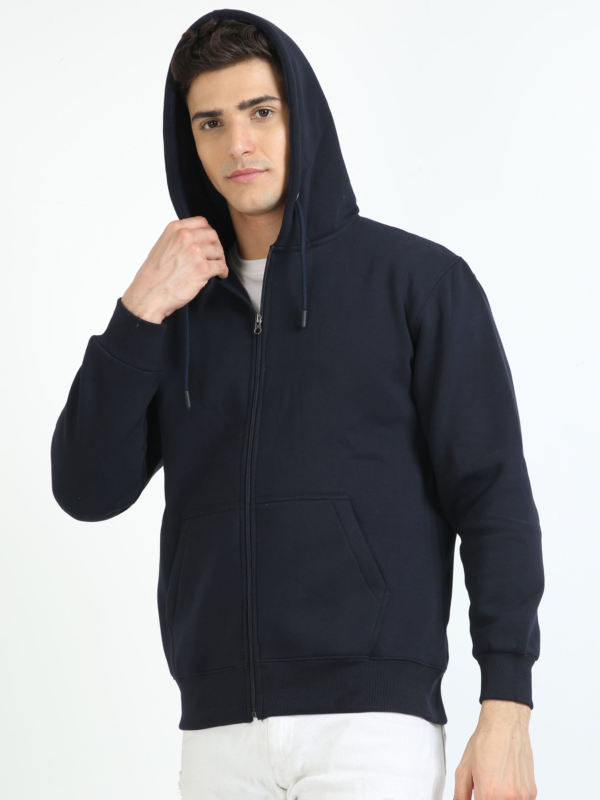 Navy Blue Zipper Hoodie