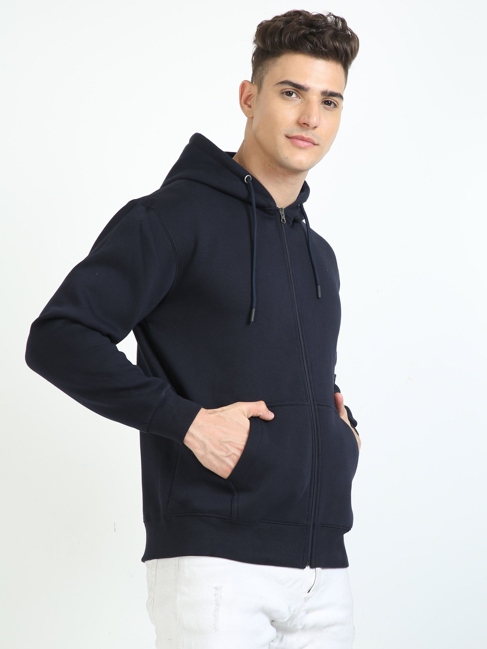 Navy Blue Zipper Hoodie