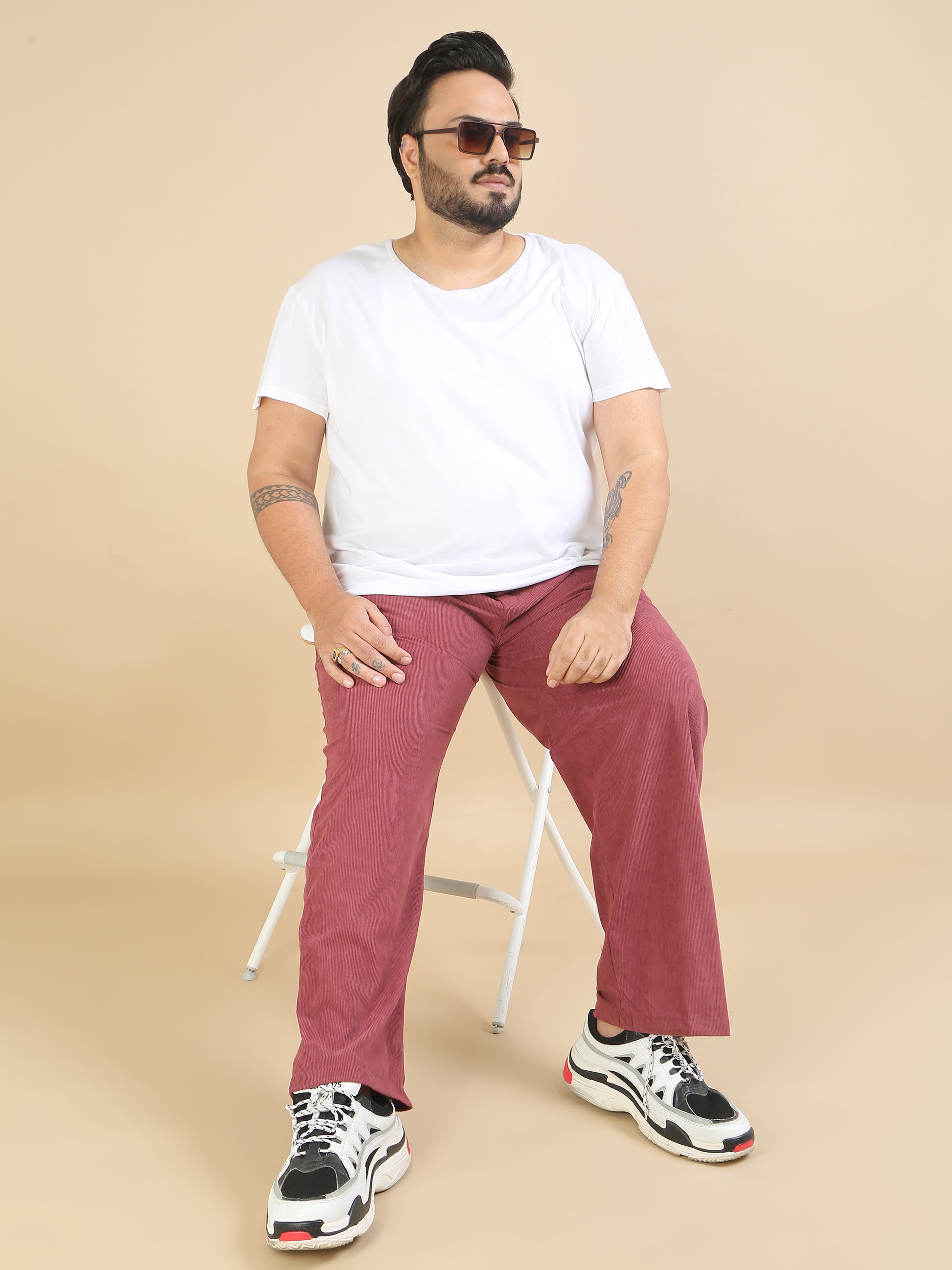 Copper Rust Corduroy Plus Size Mens Trousers