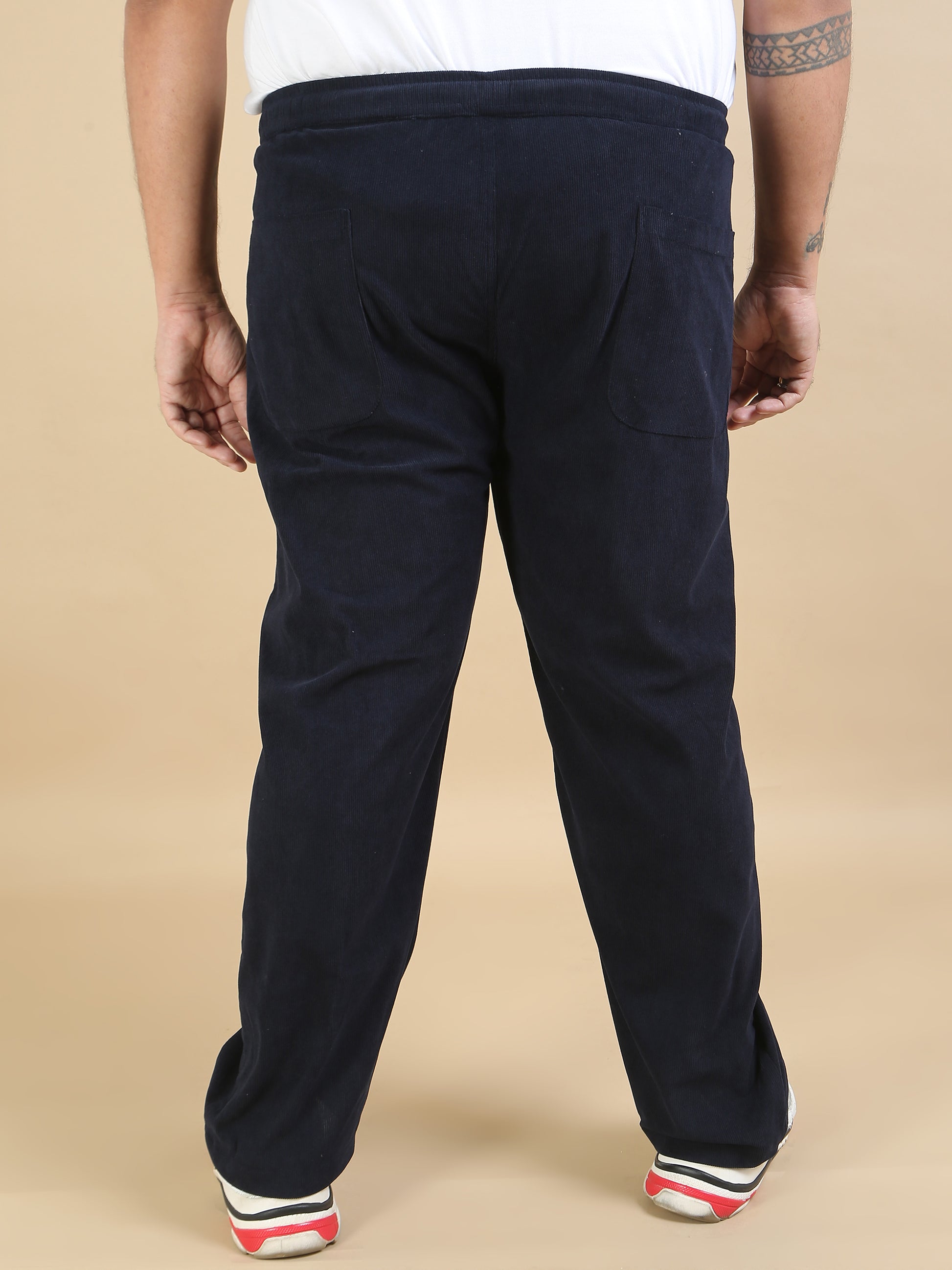Corduroy Navy Plus size Trouser for men