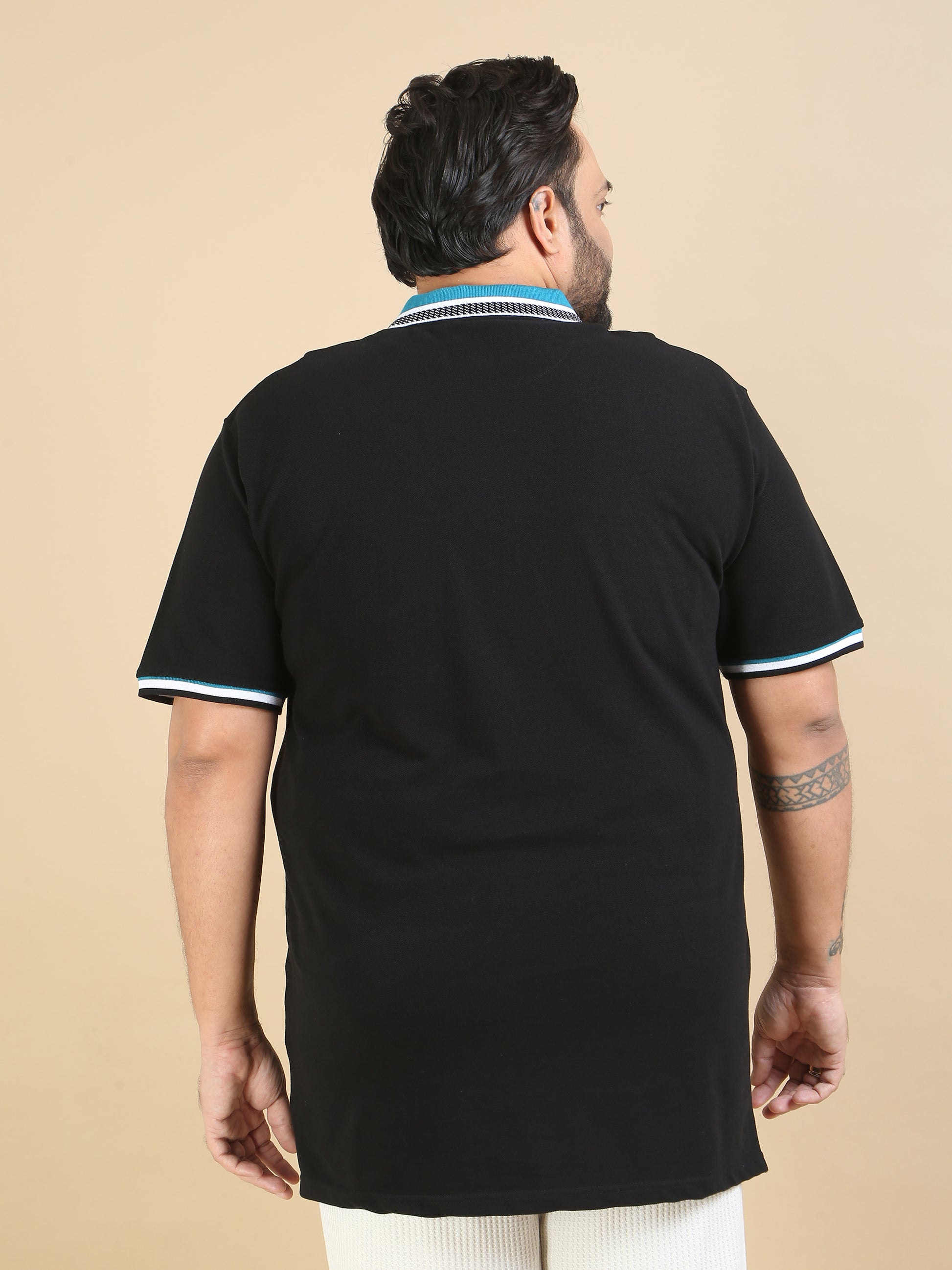 Mens Plus Size Black Polo Shirt