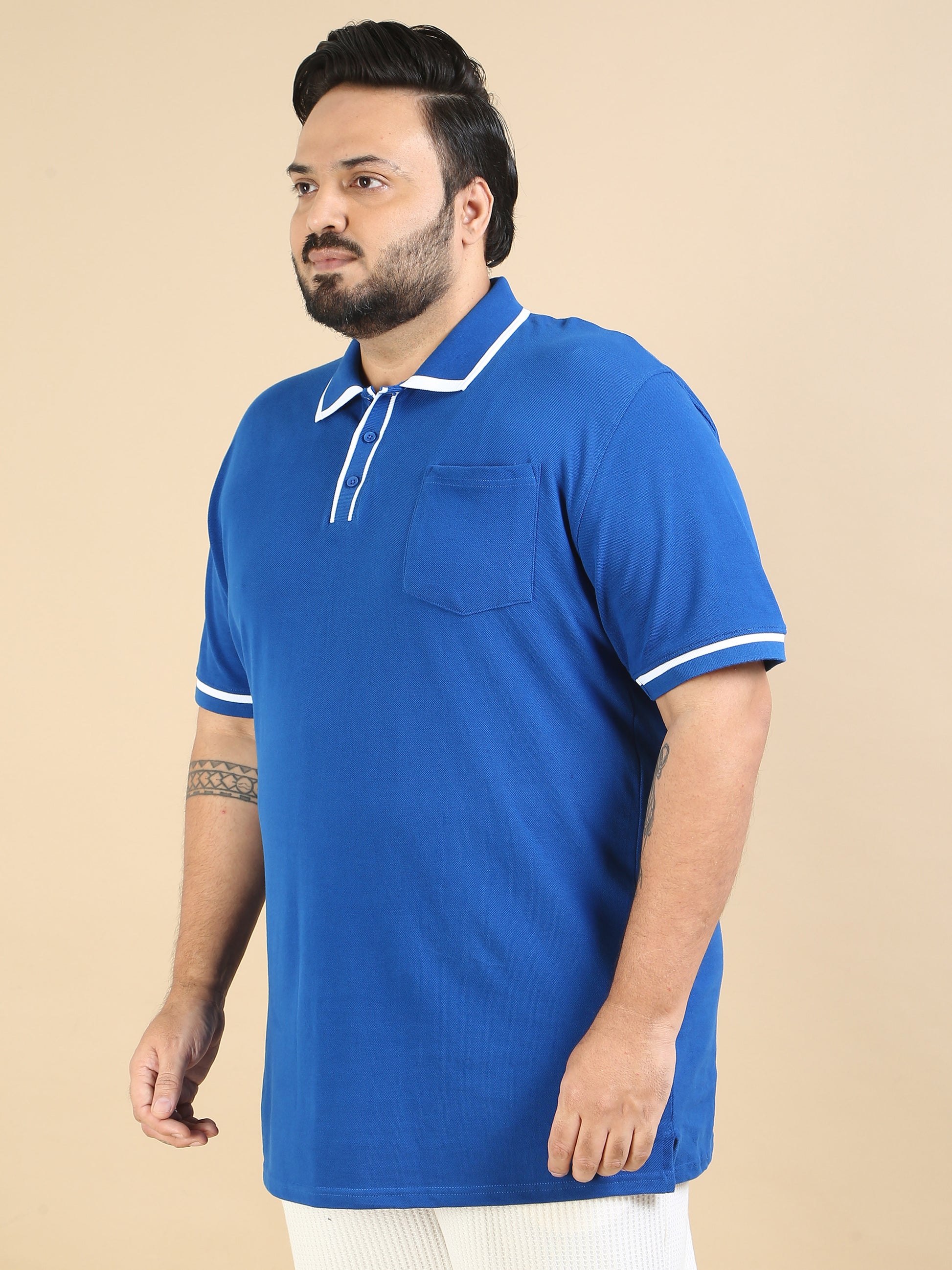 Ultra Soft Blue Polo t Shirt Plus Size for Men