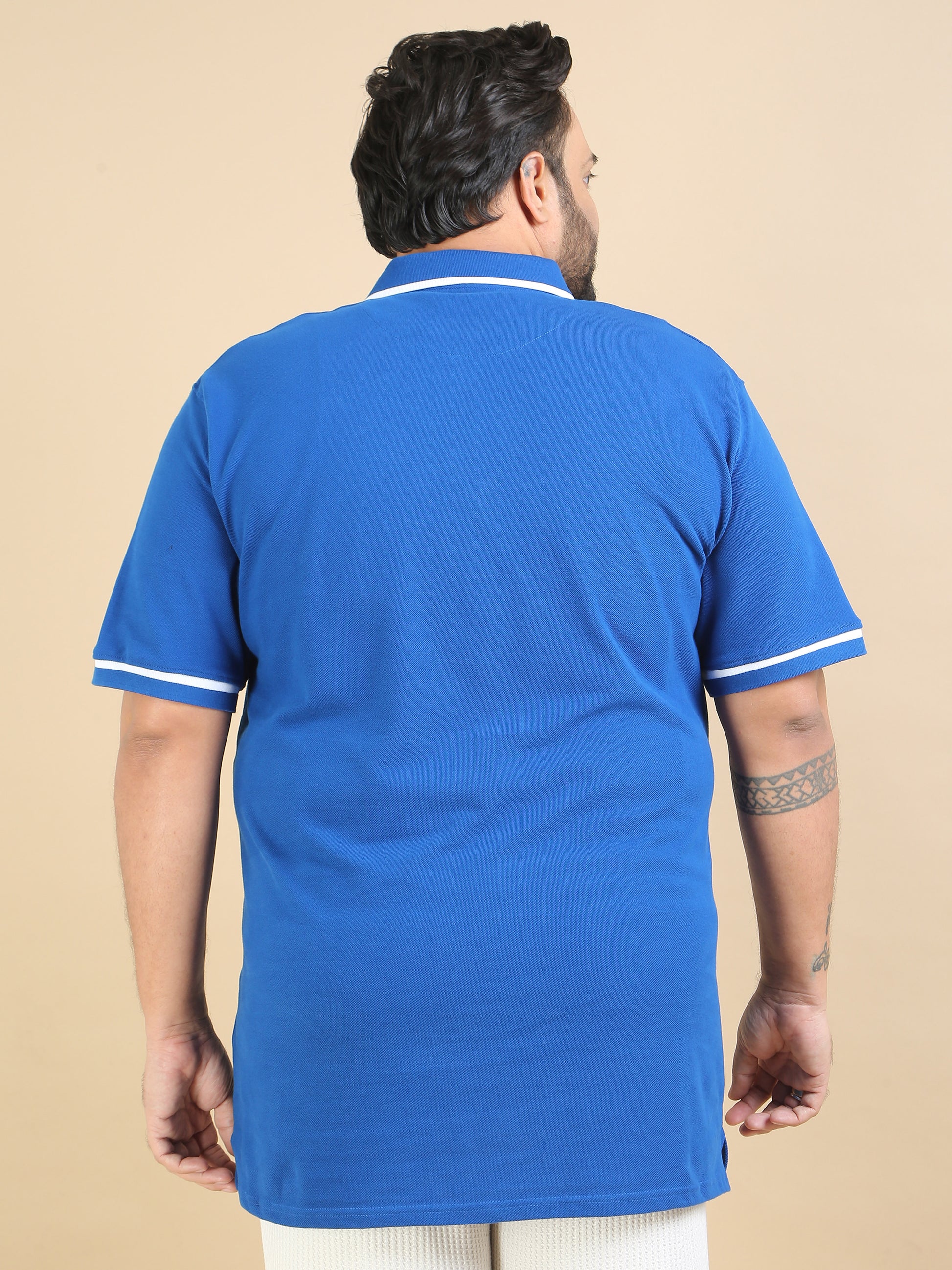 Ultra Soft Blue Polo t Shirt Plus Size for Men