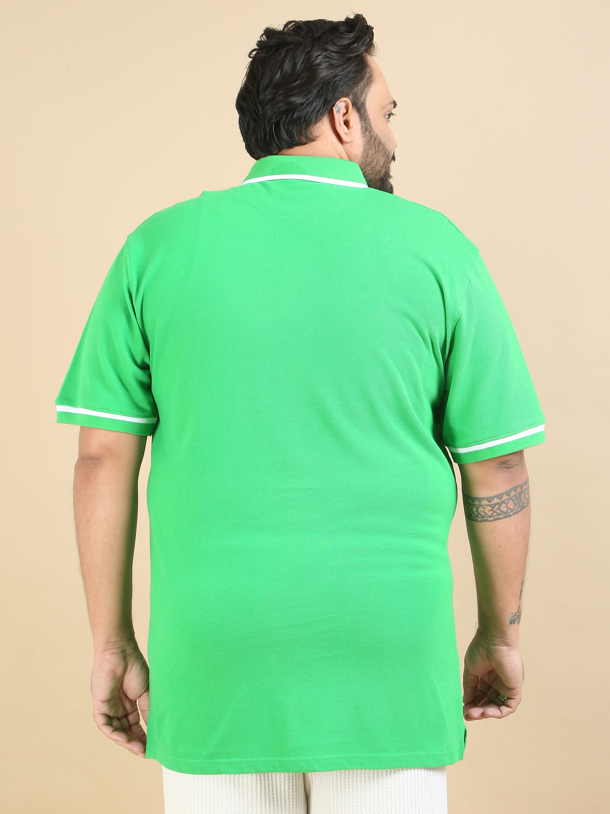 Durable Green Plus Size Polo t Shirts for Men