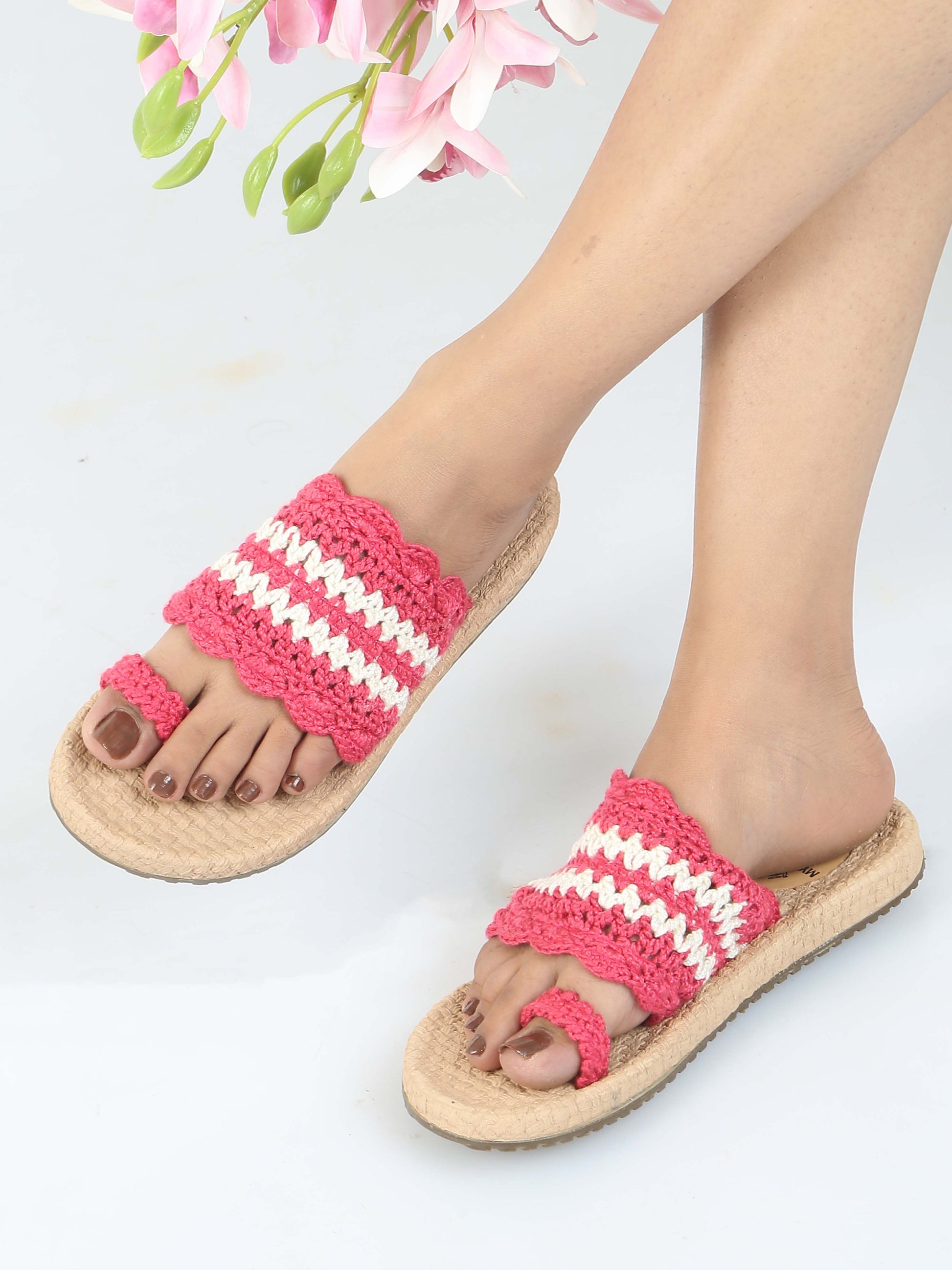 Crochet Vine Pink Footwear for Women