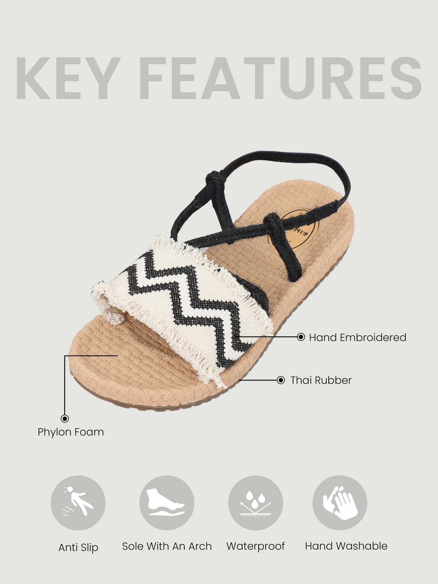 White and Black Footwear for women