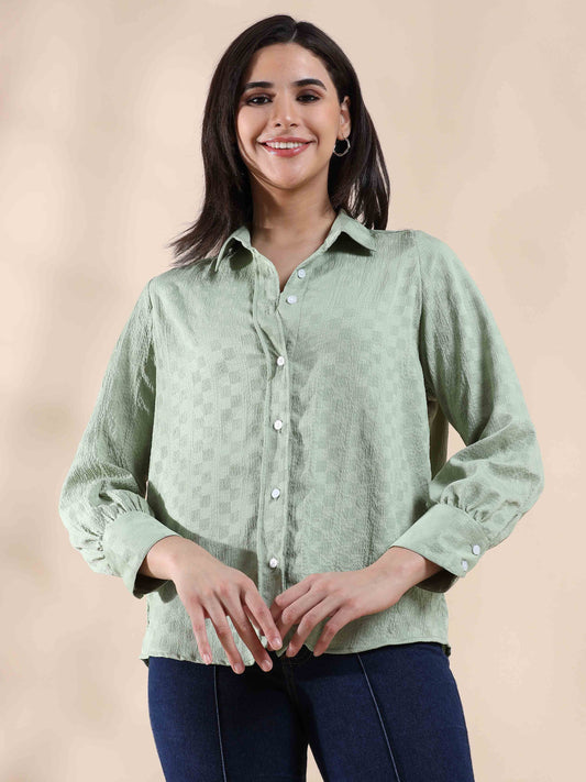 Sunlit Meadow Popcorn Printed Shirt for women