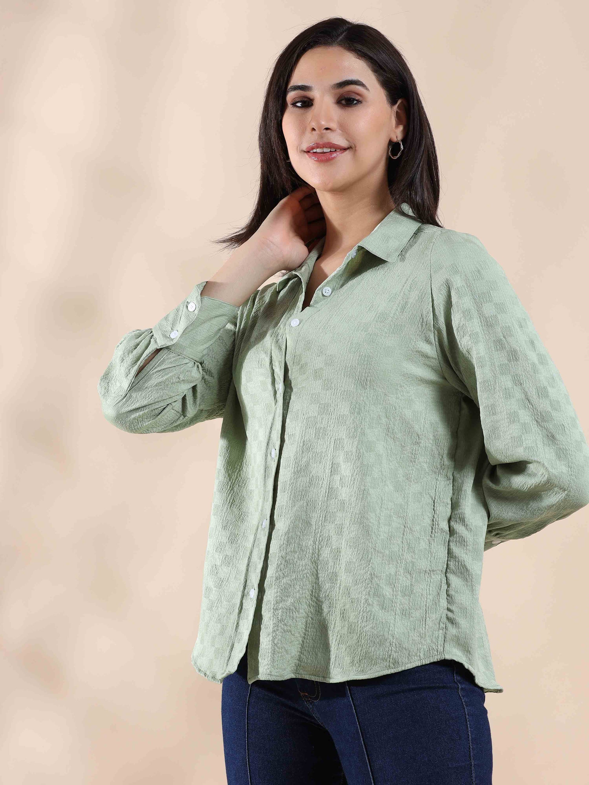 Sunlit Meadow Popcorn Printed Shirt for women