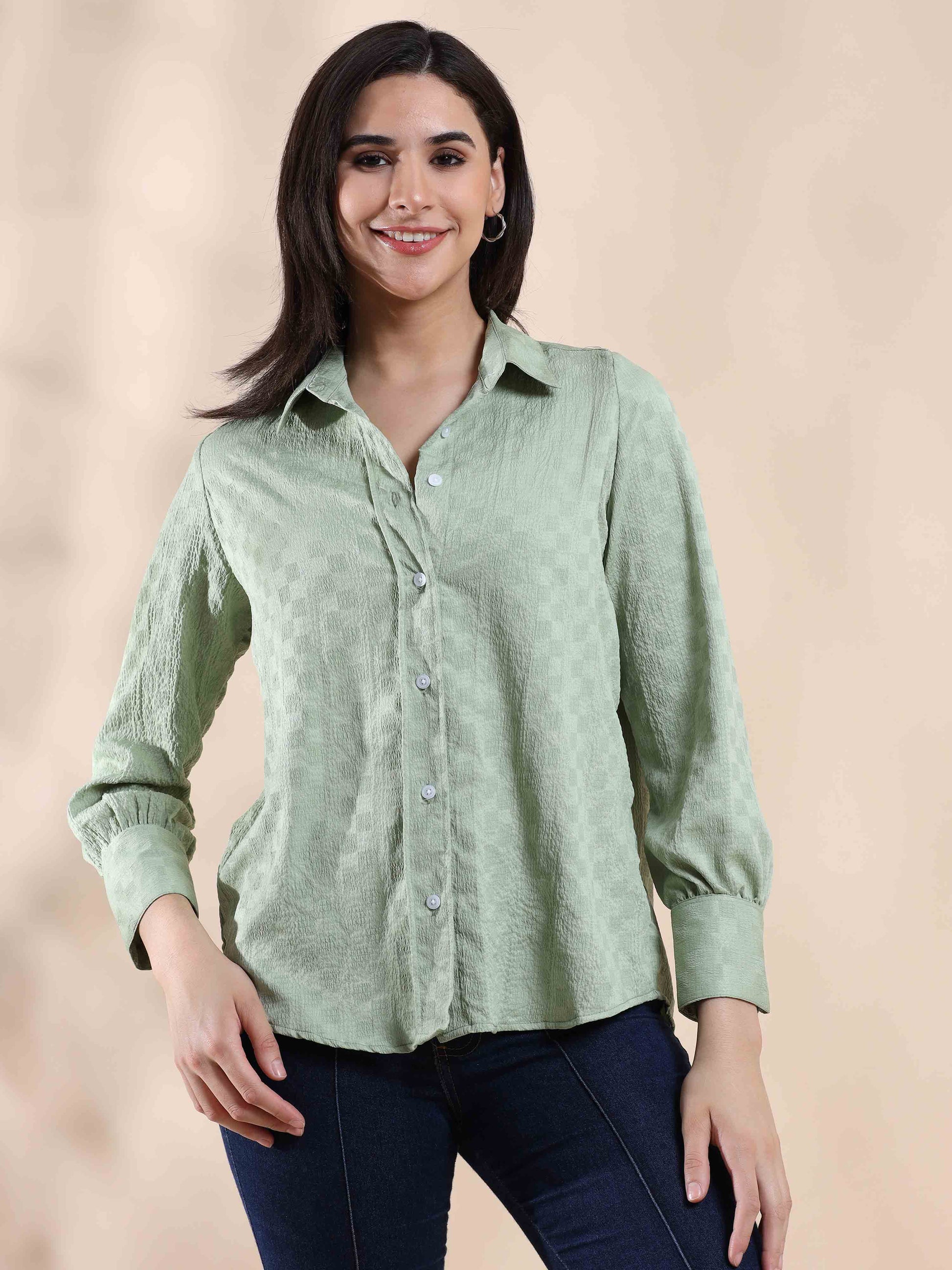 Sunlit Meadow Popcorn Printed Shirt for women