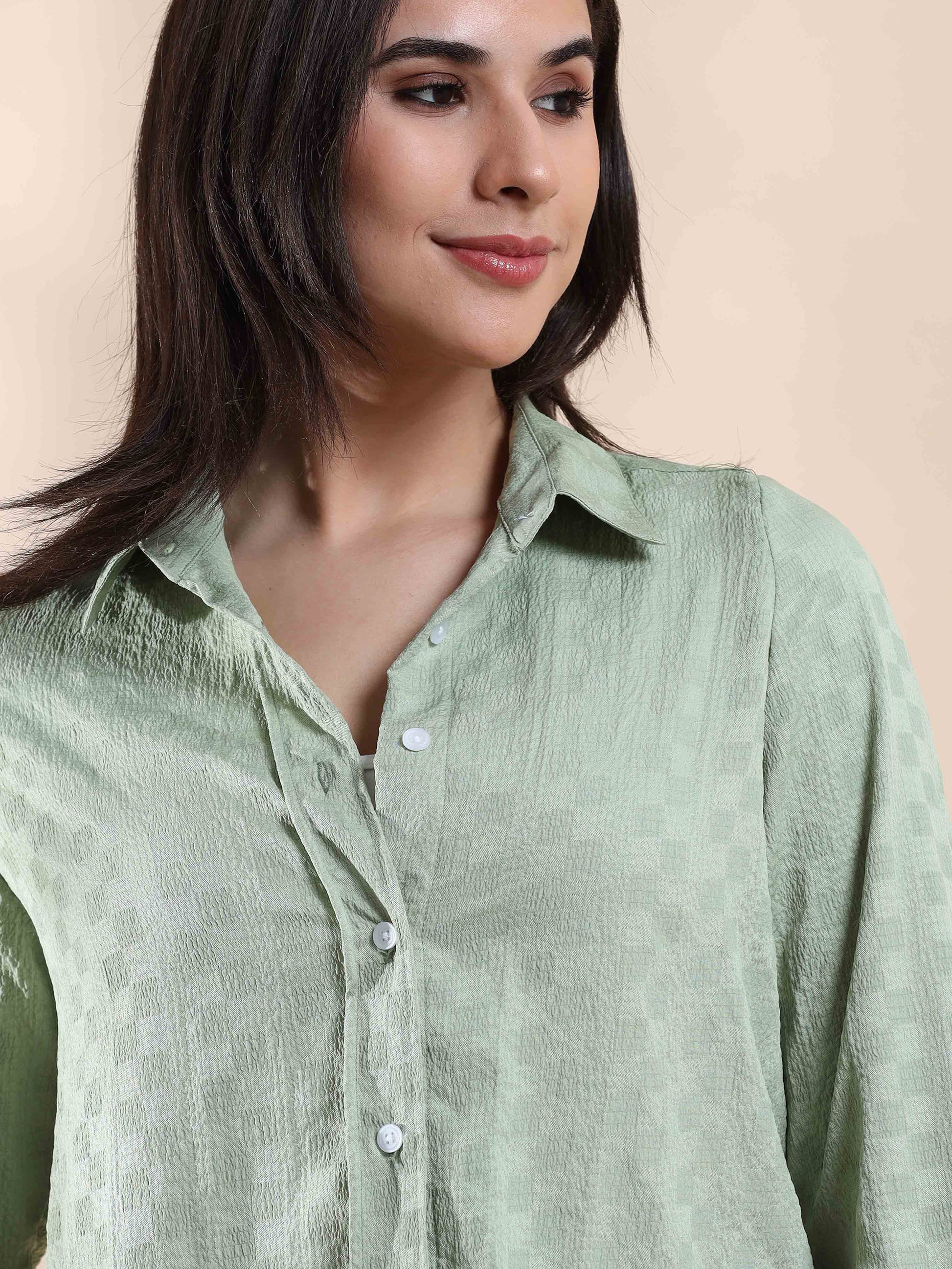 Sunlit Meadow Popcorn Printed Shirt for women