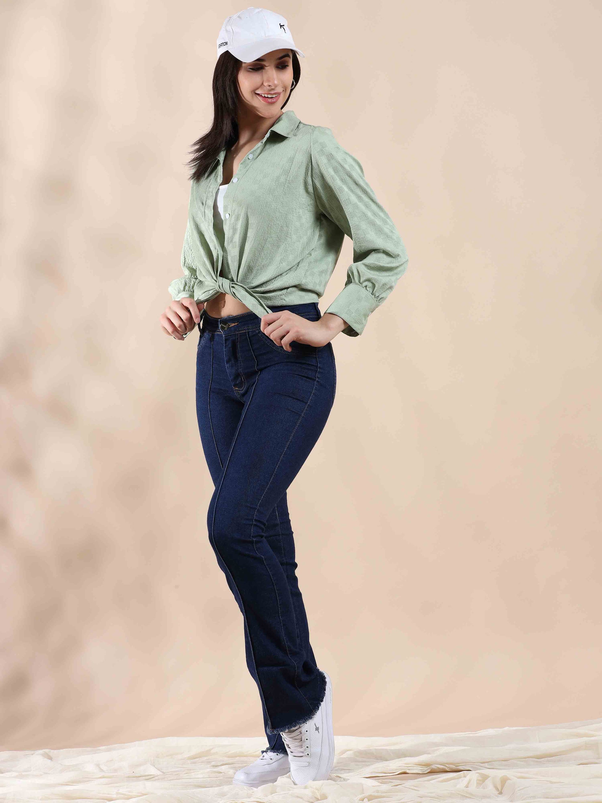 Sunlit Meadow Popcorn Printed Shirt for women