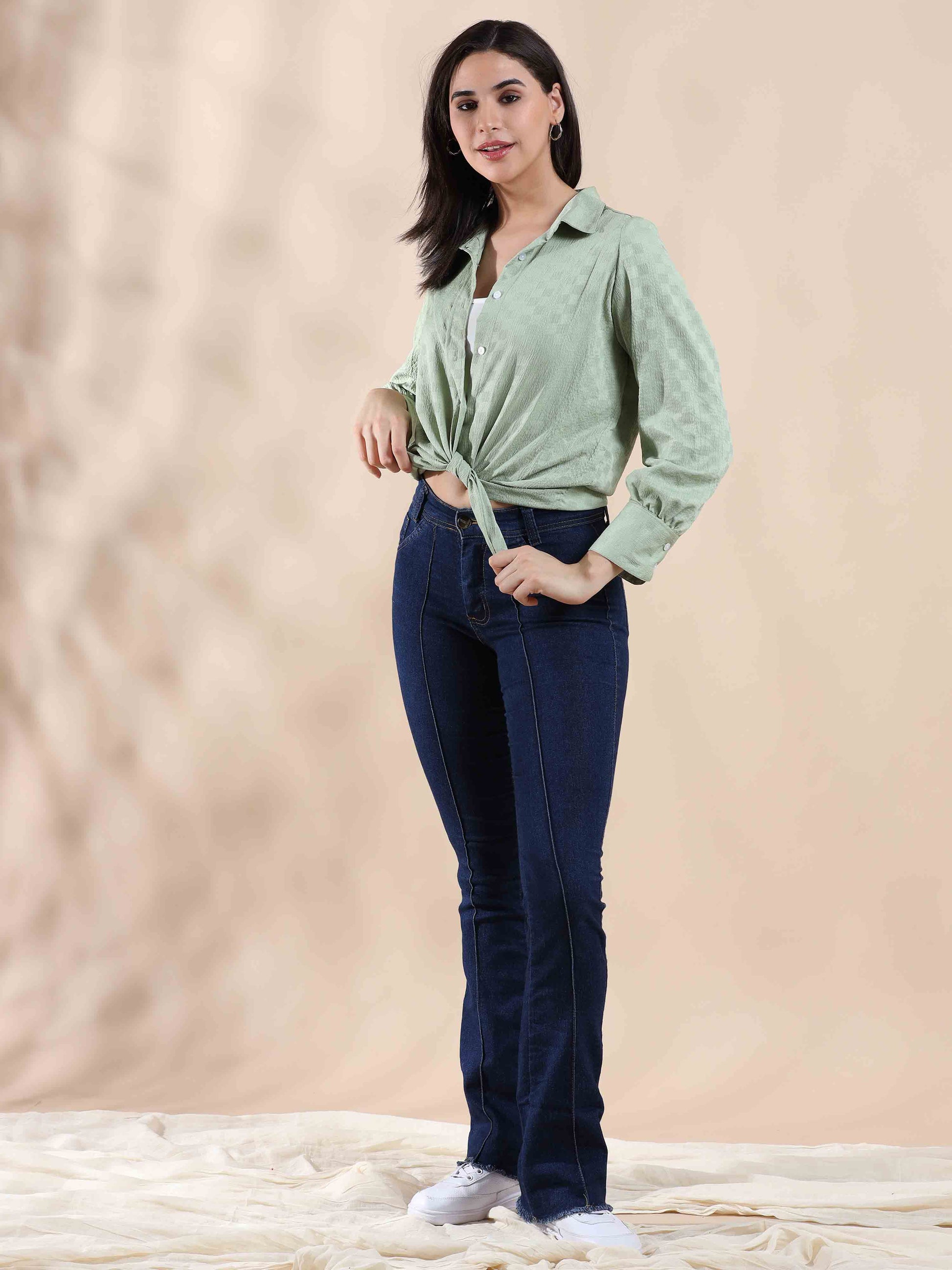 Sunlit Meadow Popcorn Printed Shirt for women