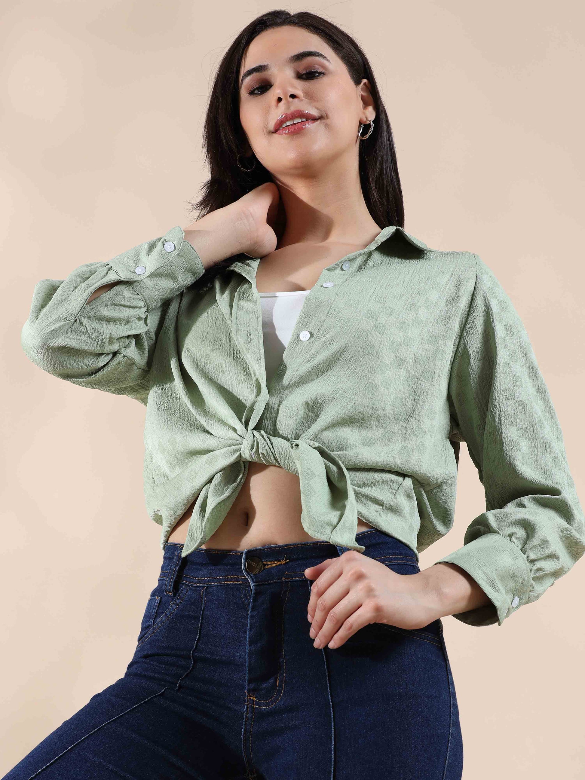 Sunlit Meadow Popcorn Printed Shirt for women