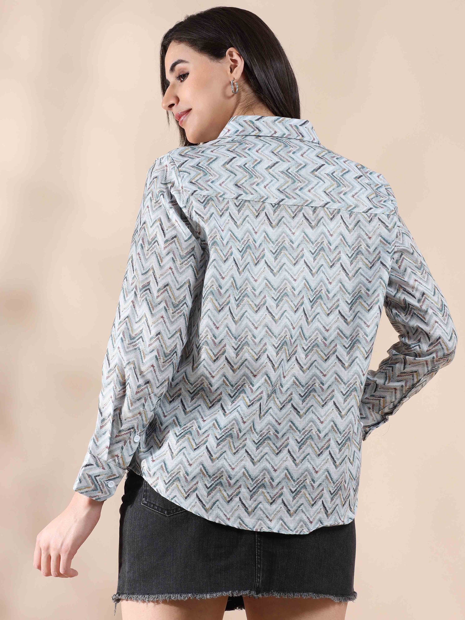 Rainbow Fusion Summer Cotton printed Shirt for women