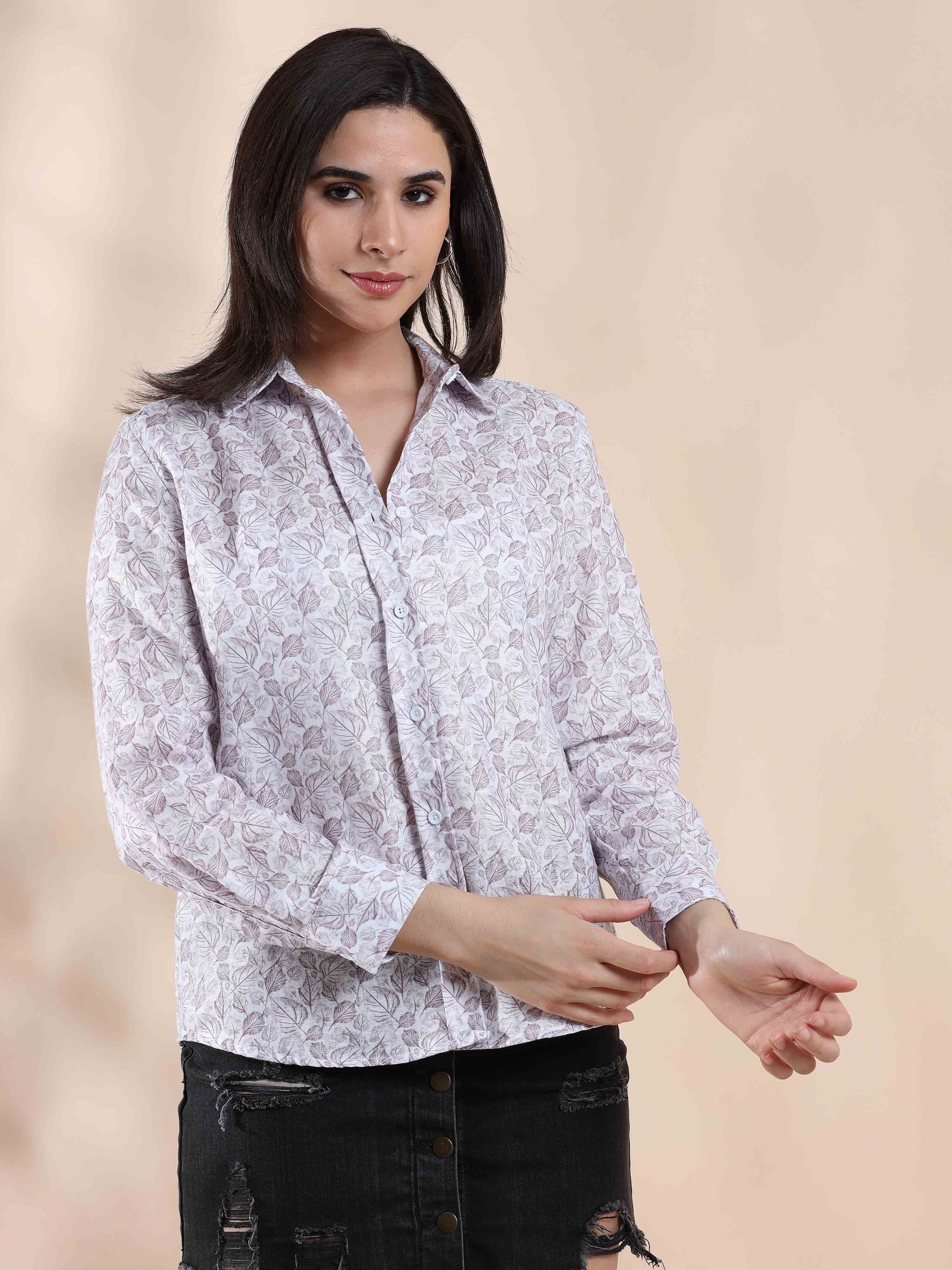 Rose Dreamer Cotton Shirt for Women