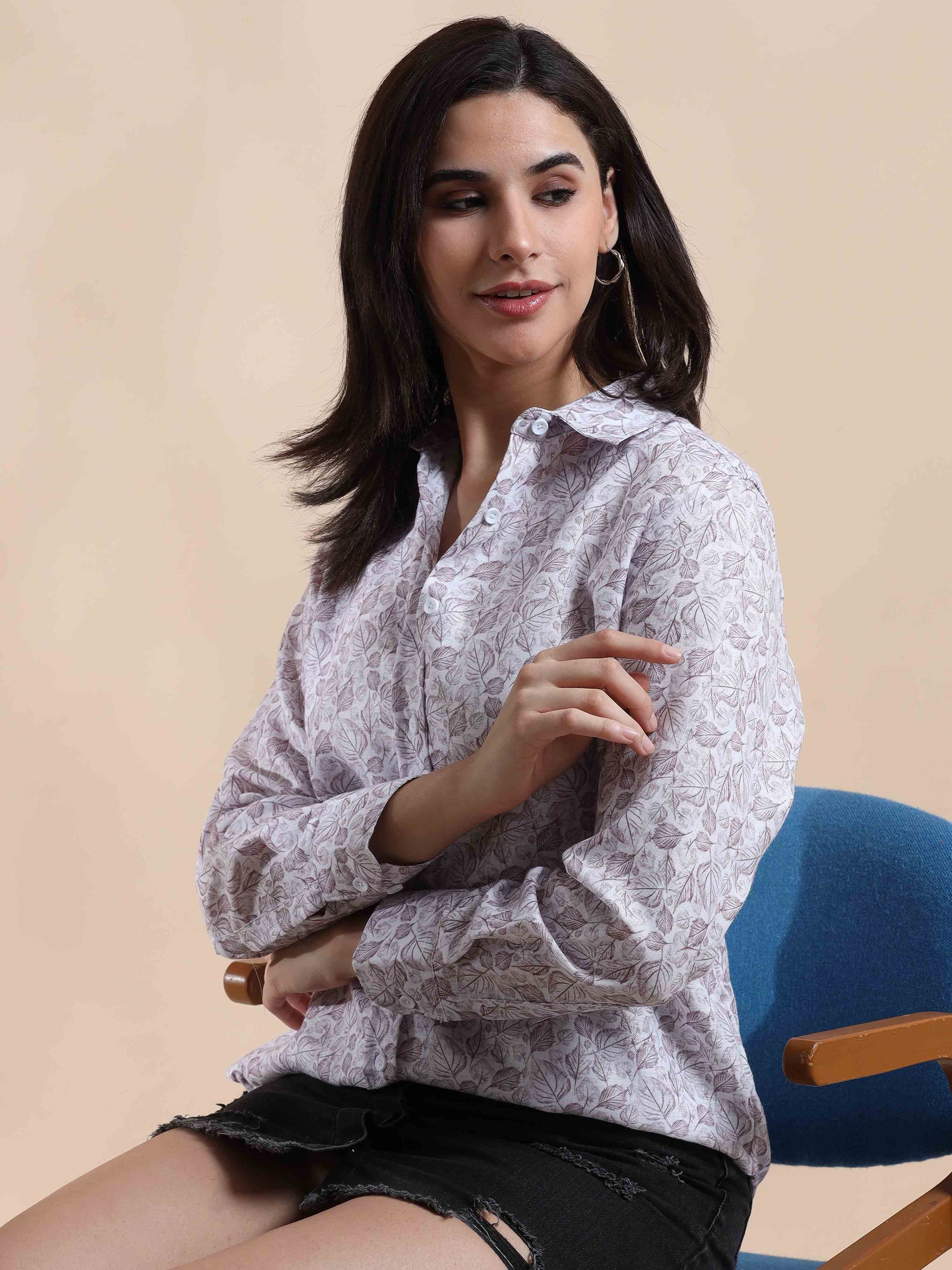 Rose Dreamer Cotton Shirt for Women
