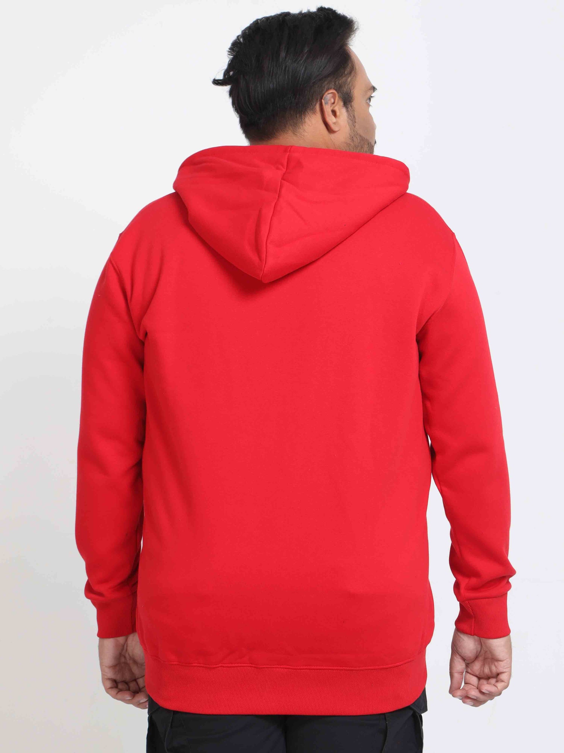 Plus Size Red Zipper Hoodie