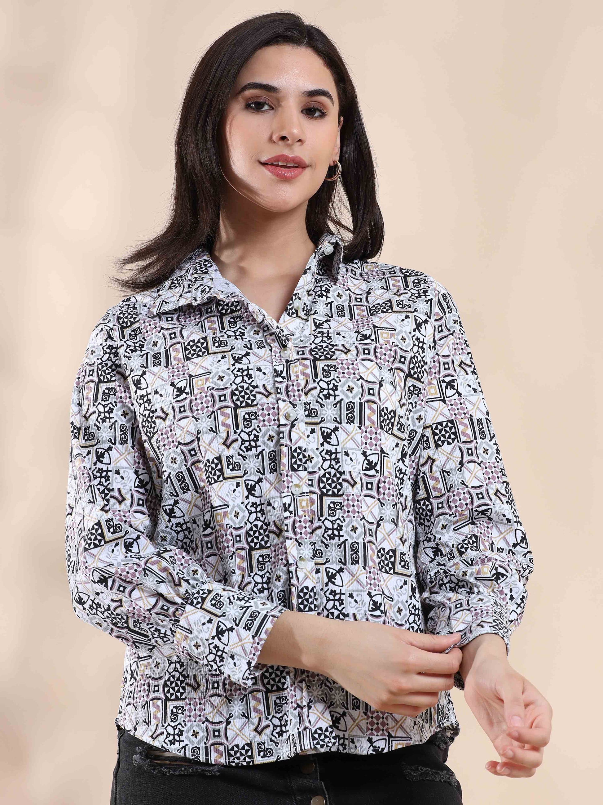 Mauve  Summer Cotton Shirt for Women