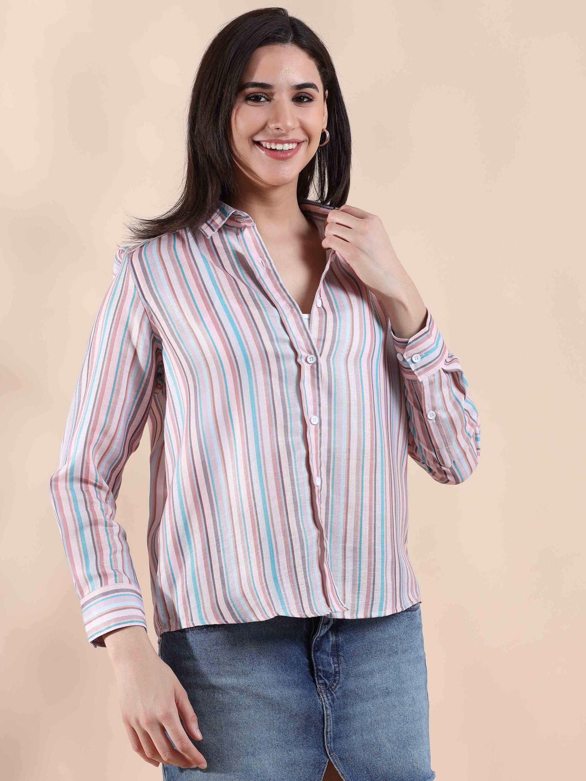 Sorbet Stripes Cotton Shirt for women