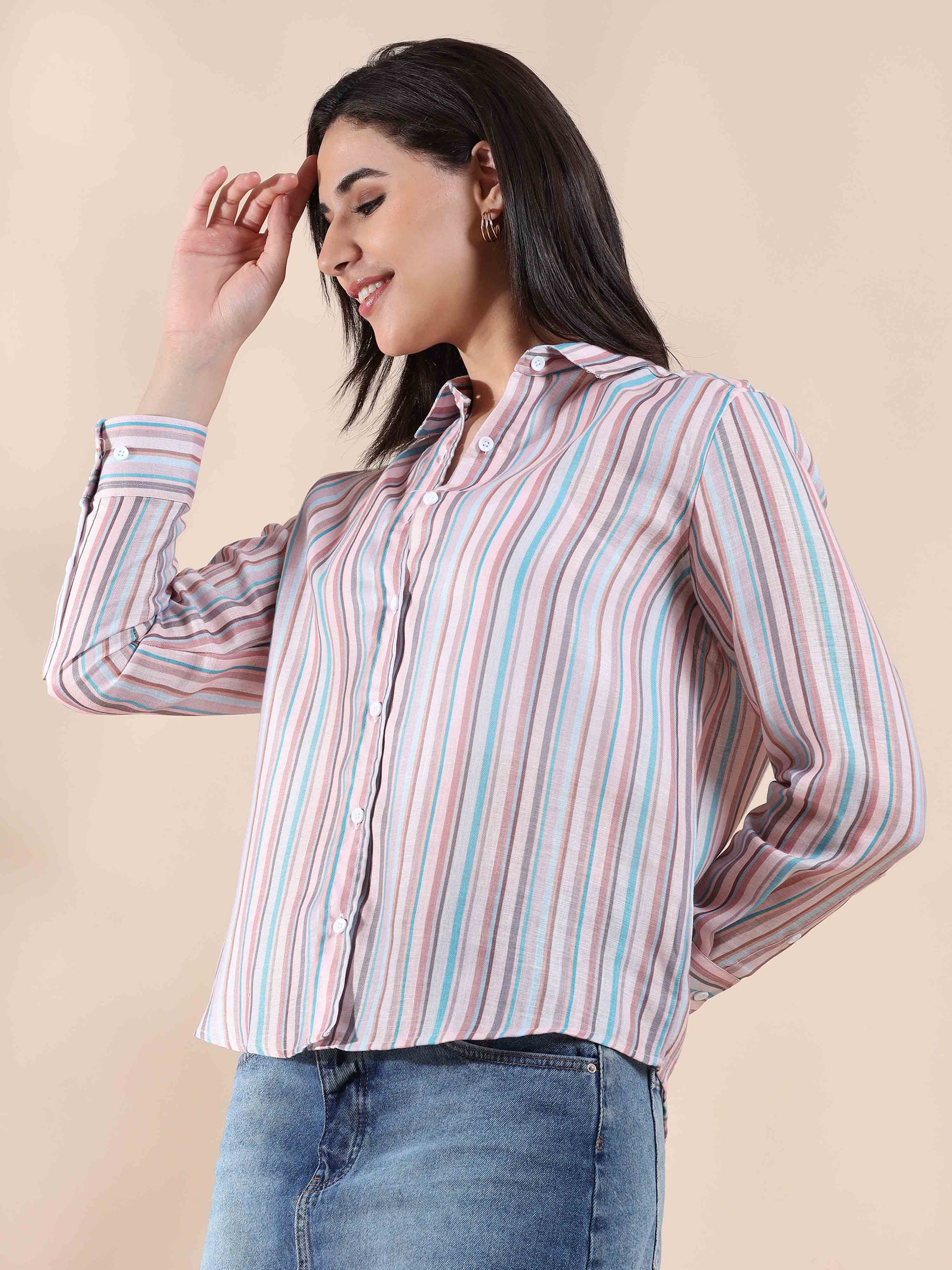 Sorbet Stripes Cotton Shirt for women