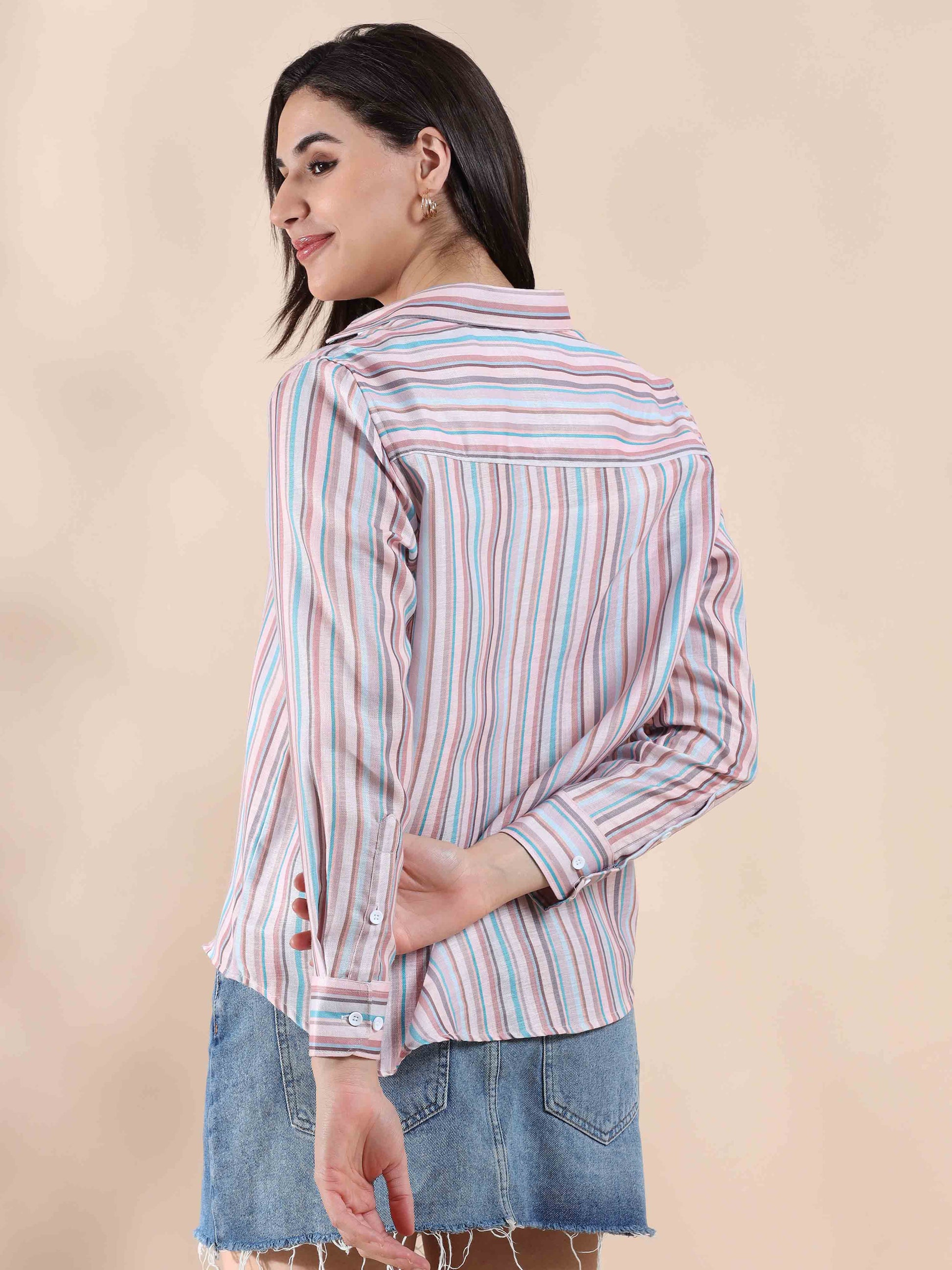 Sorbet Stripes Cotton Shirt for women