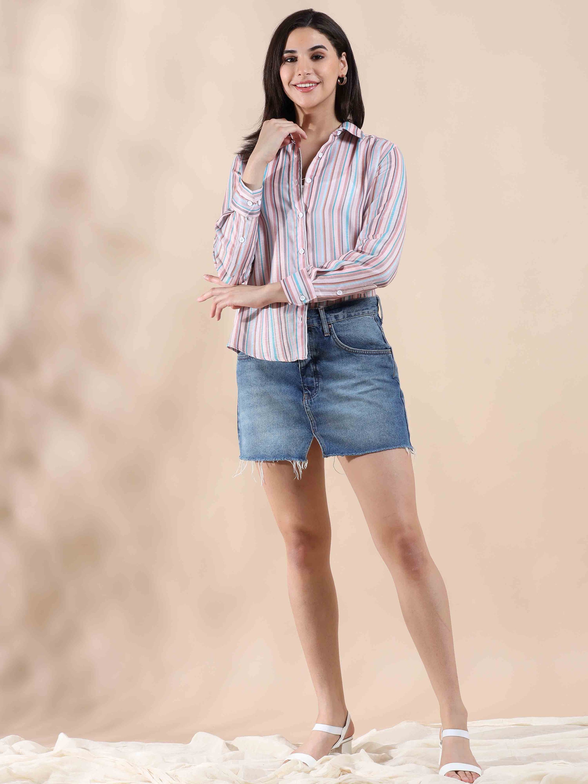 Sorbet Stripes Cotton Shirt for women