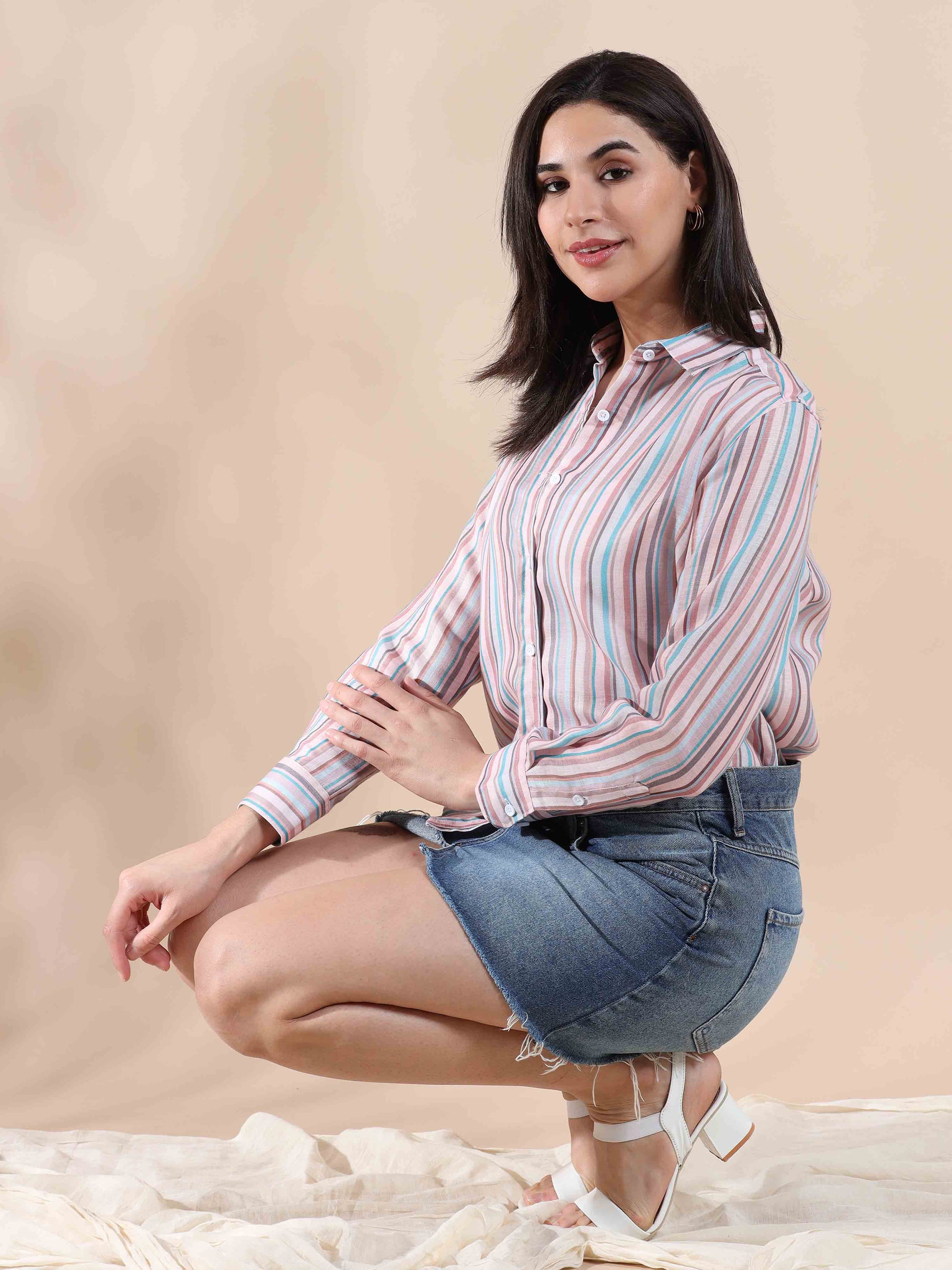 Sorbet Stripes Cotton Shirt for women