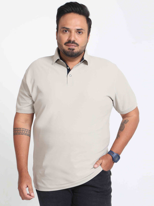 Plus Size Aluminium  Men's Polo T-shirt