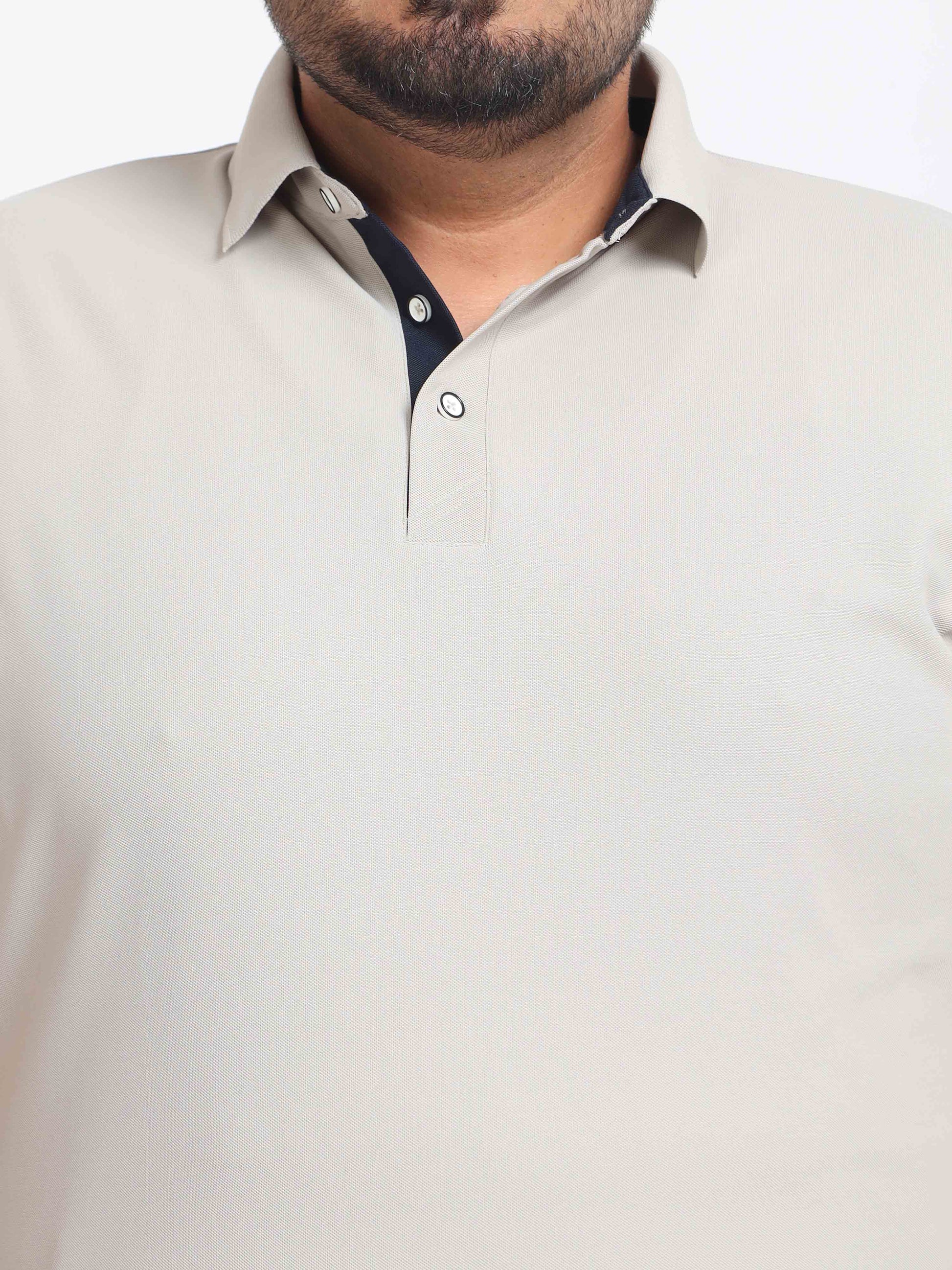 Plus Size Aluminium  Men's Polo T-shirt