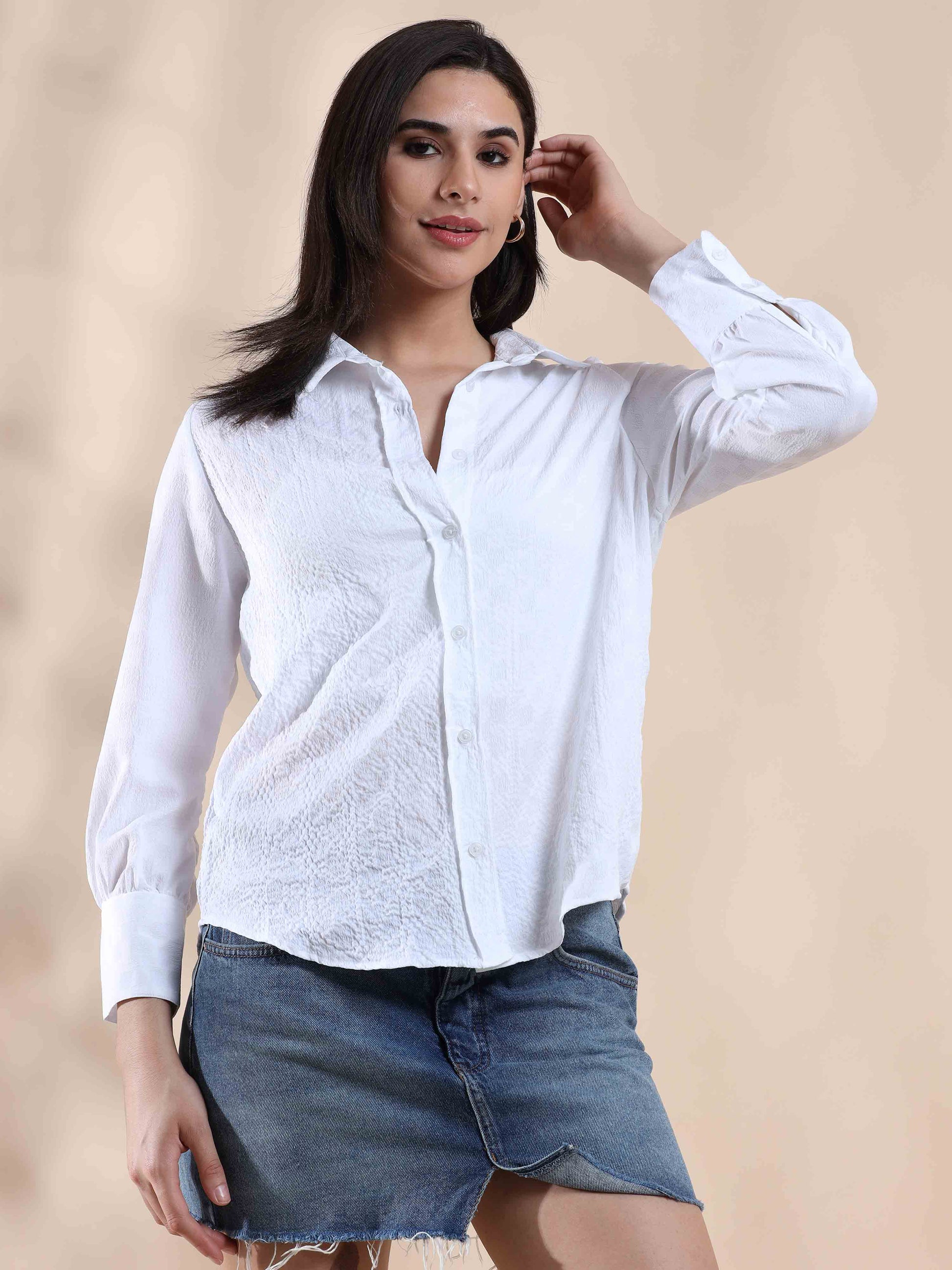 Crystal Cloud Popcorn Shirt for Women