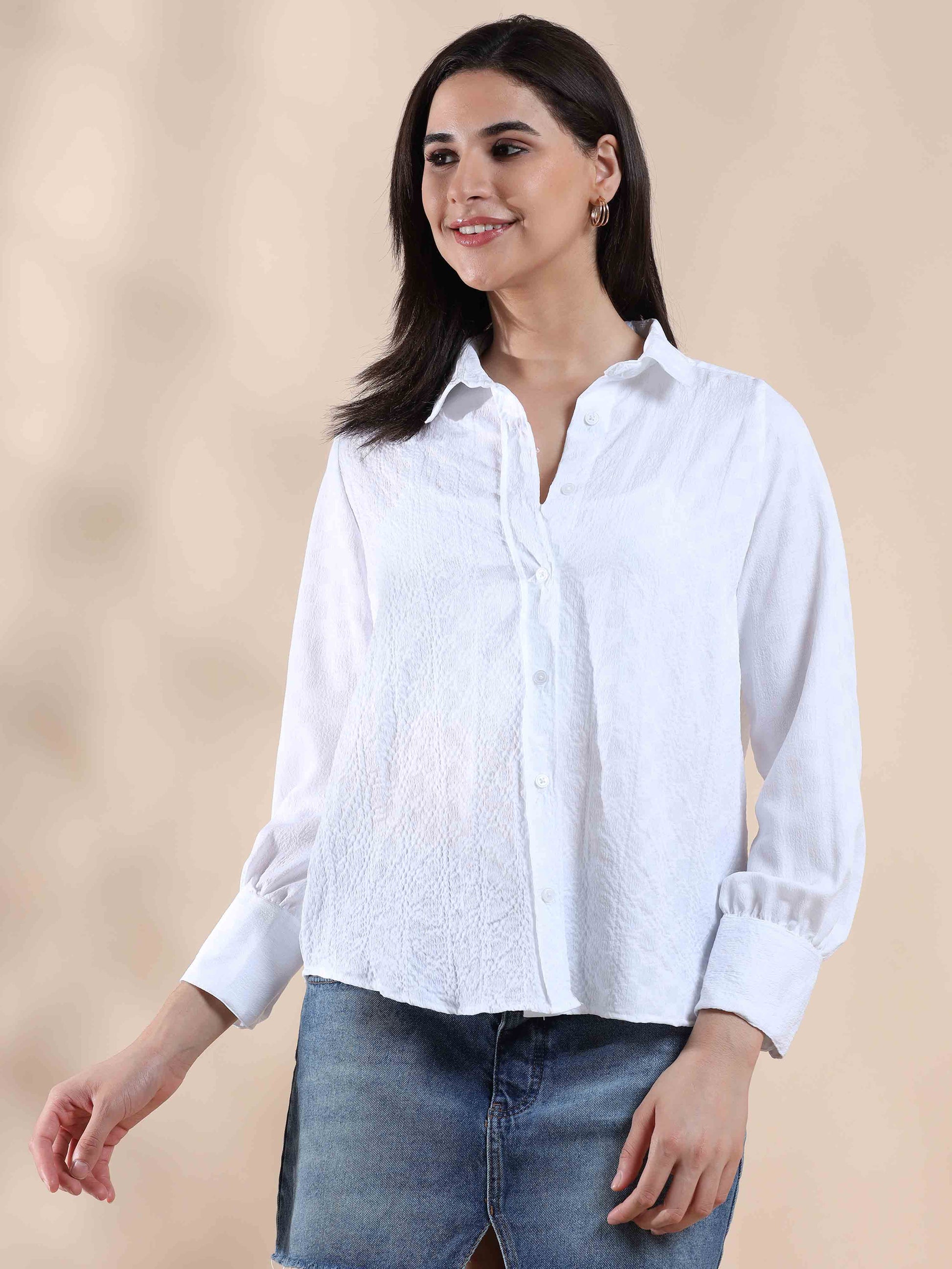 Crystal Cloud Popcorn Shirt for Women