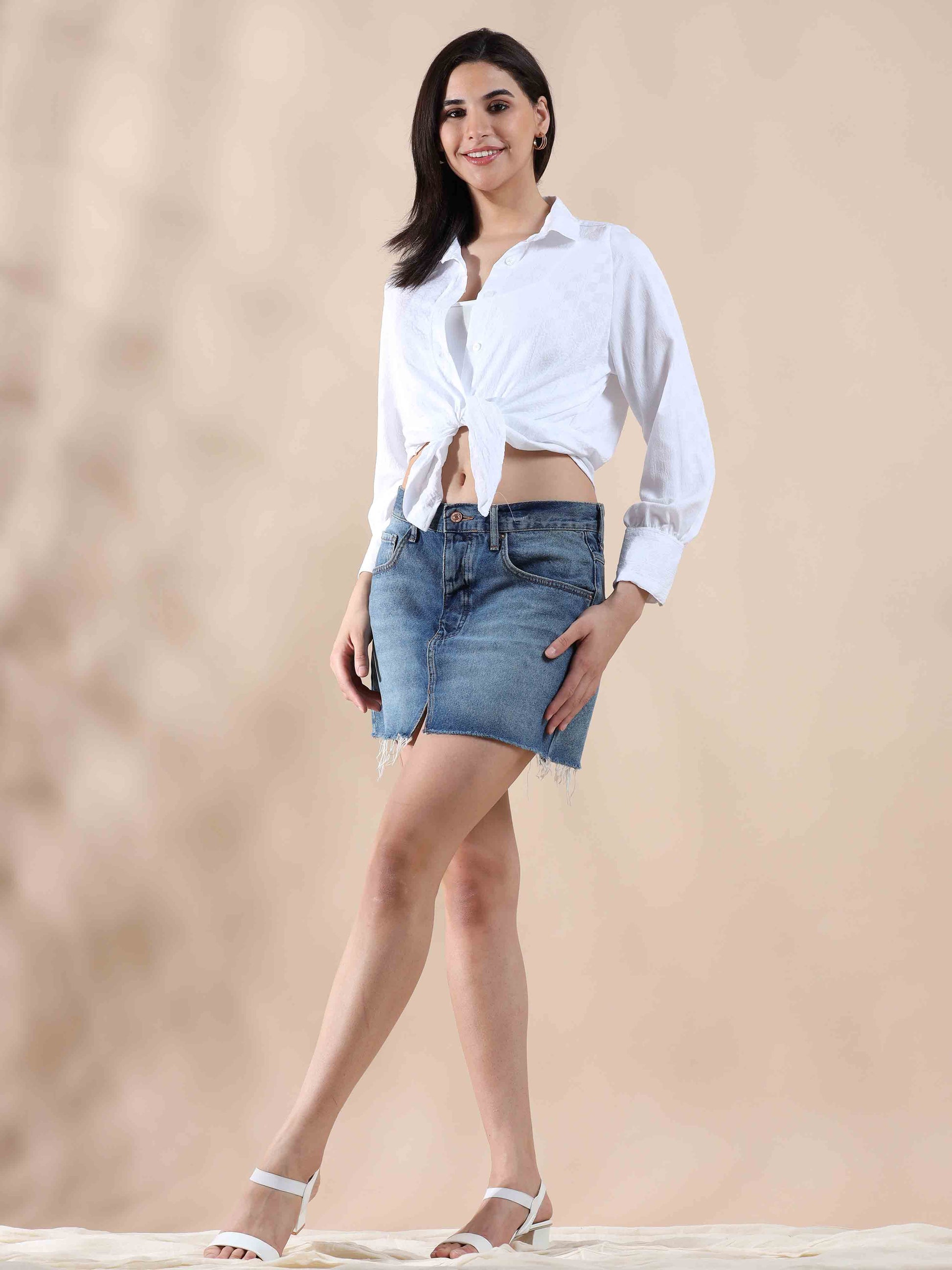 Crystal Cloud Popcorn Shirt for Women