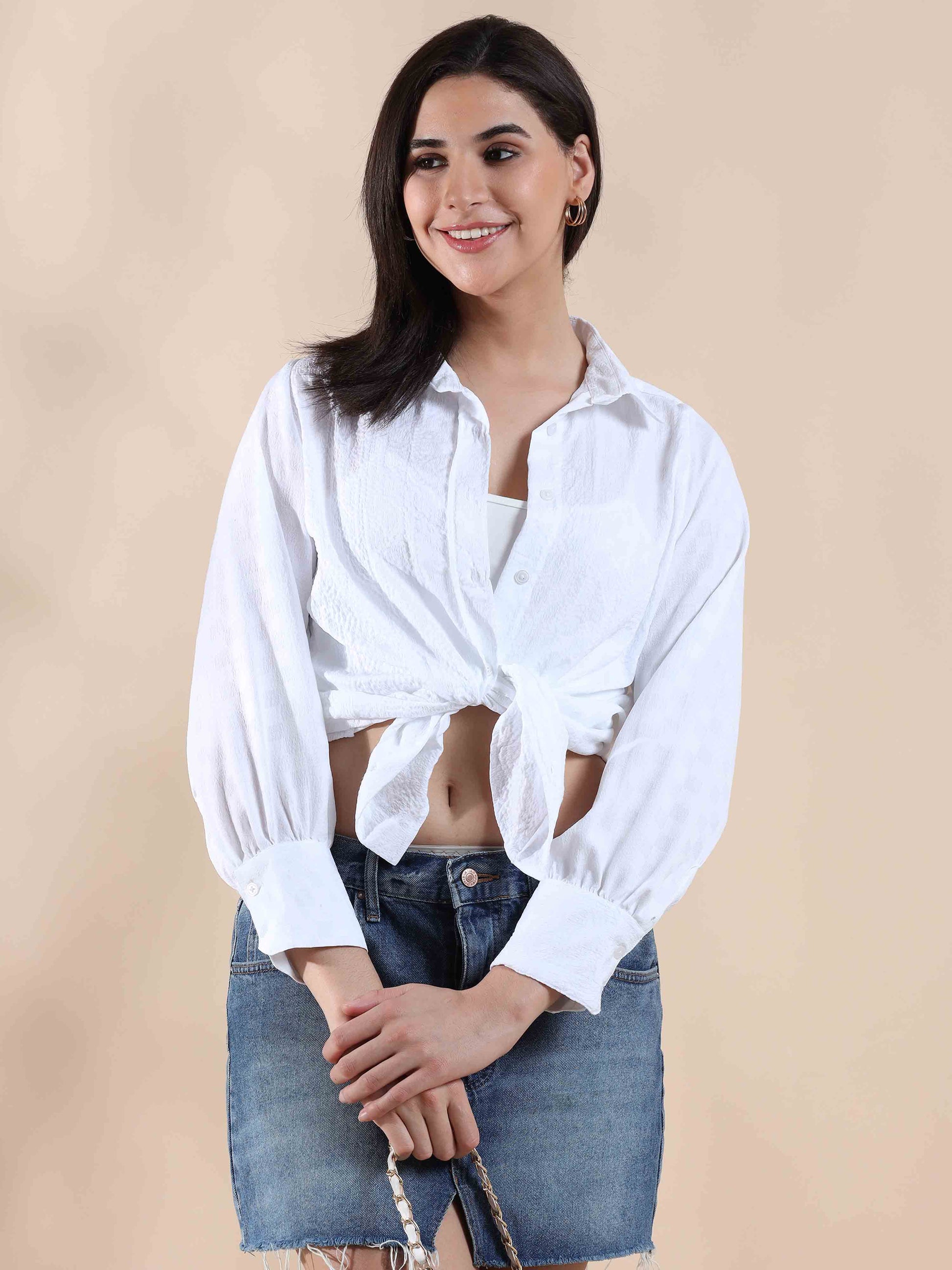 Crystal Cloud Popcorn Shirt for Women