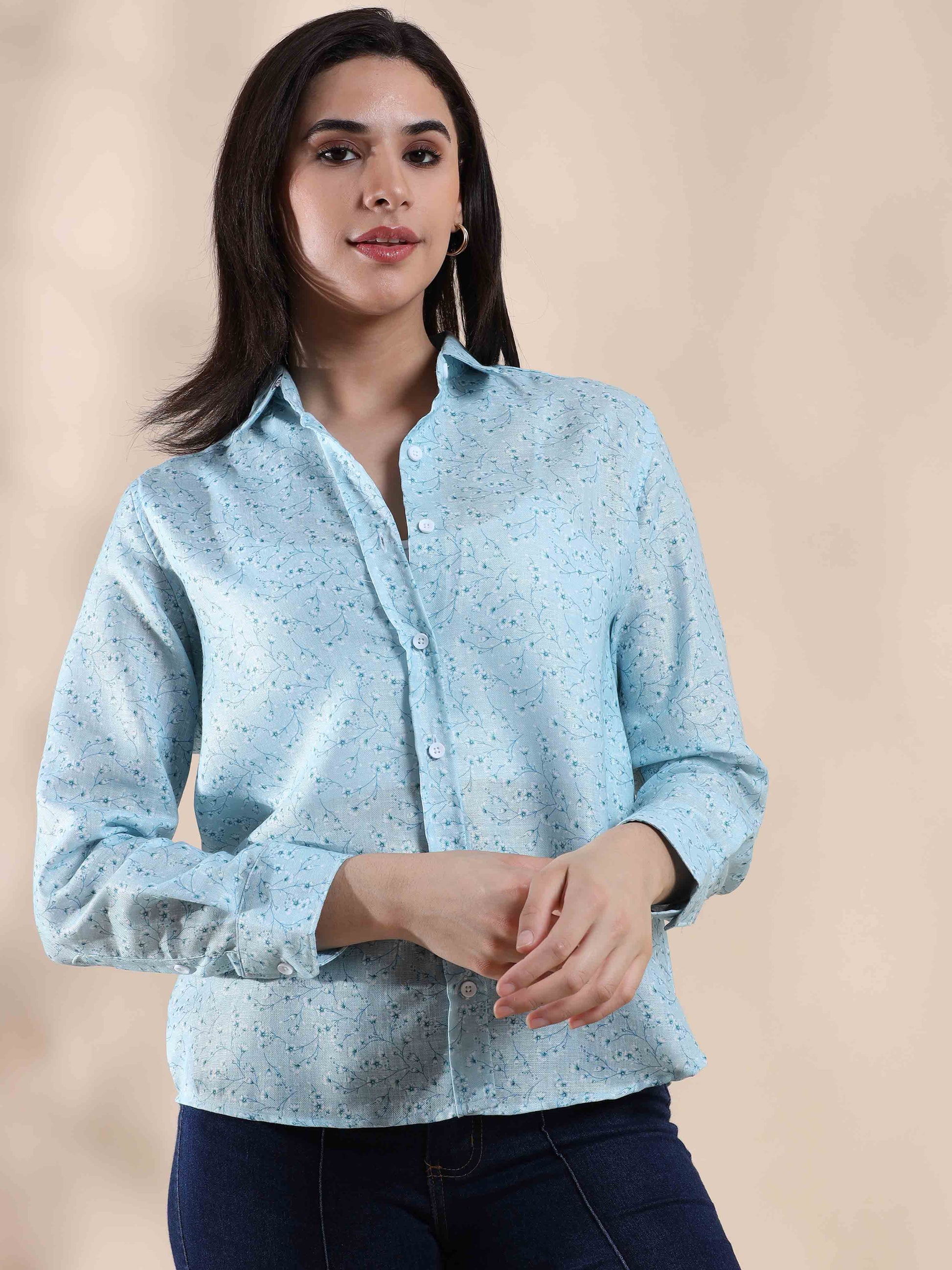 Ocean Mist Melody Cotton Shirt for Women