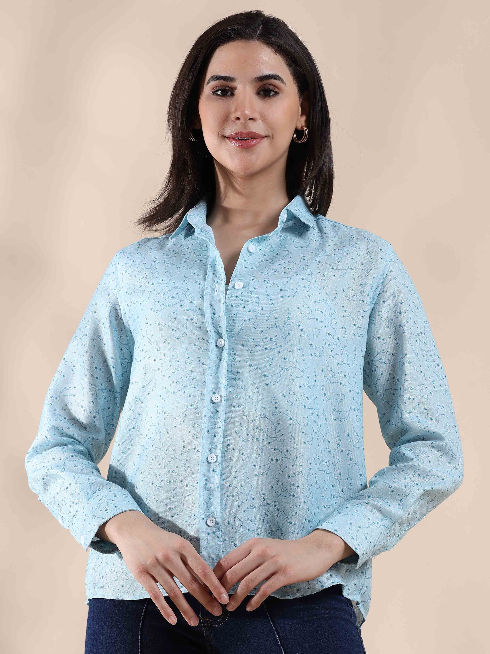 Ocean Mist Melody Cotton Shirt for Women