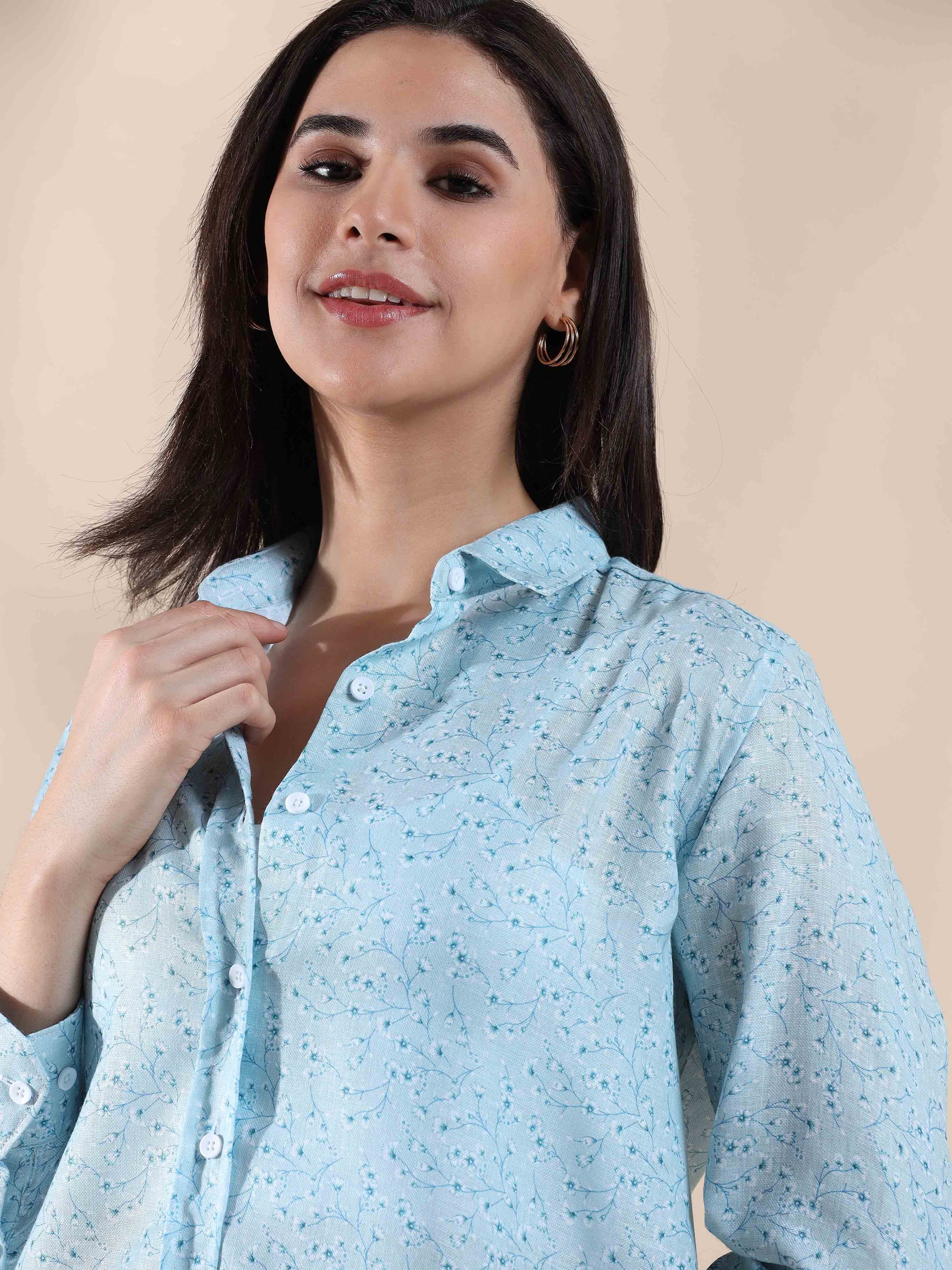 Ocean Mist Melody Cotton Shirt for Women