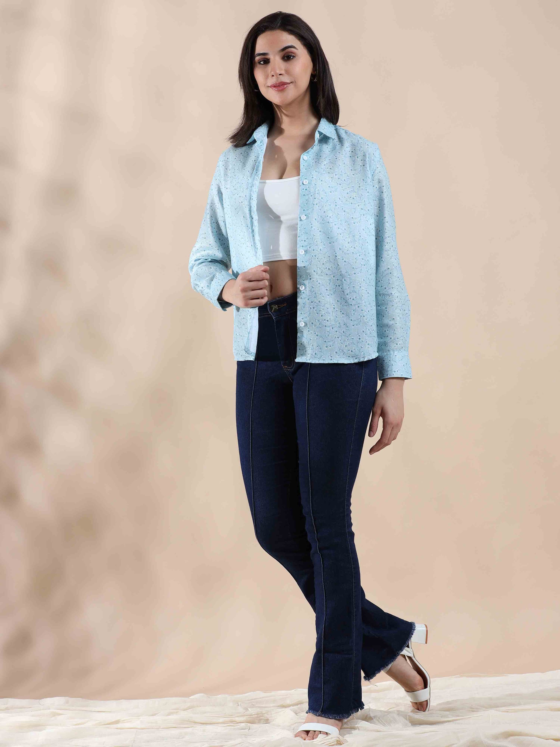 Ocean Mist Melody Cotton Shirt for Women