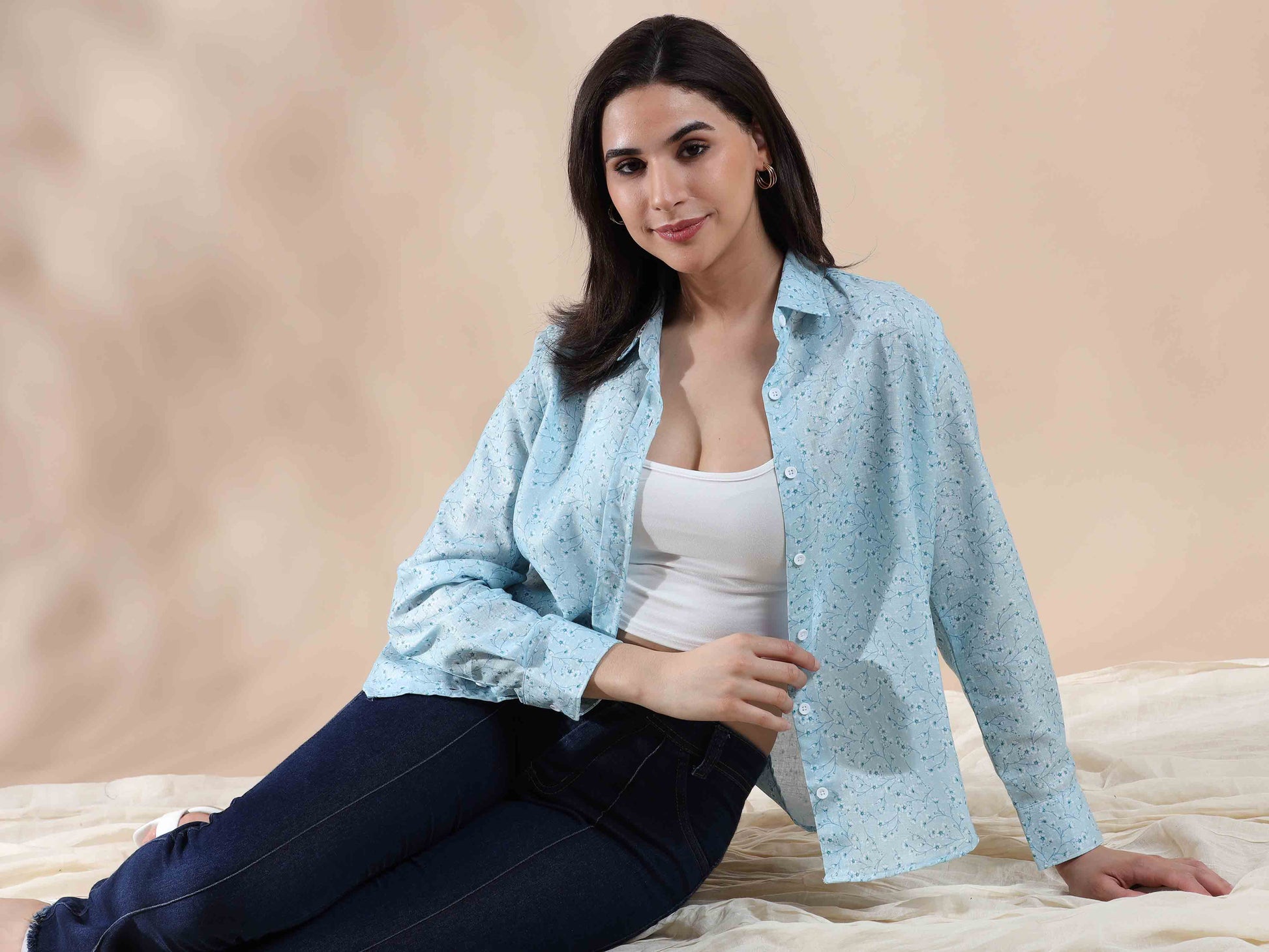 Ocean Mist Melody Cotton Shirt for Women